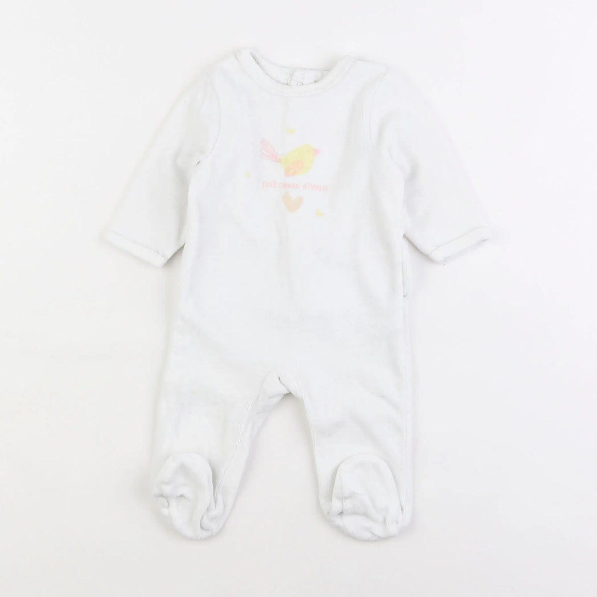 Vertbaudet - pyjama velours blanc - 3 mois