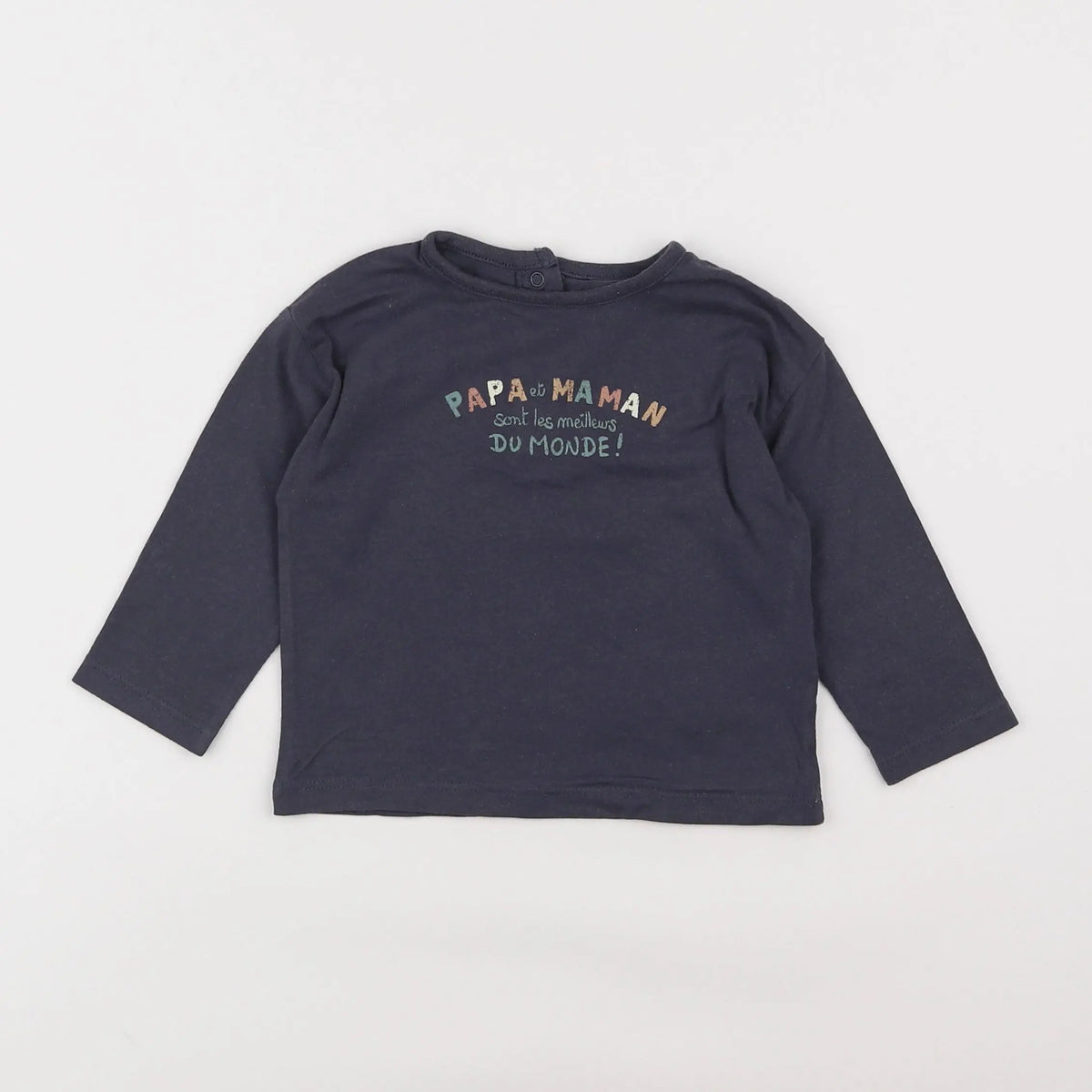 Vertbaudet - tee-shirt bleu - 12 mois