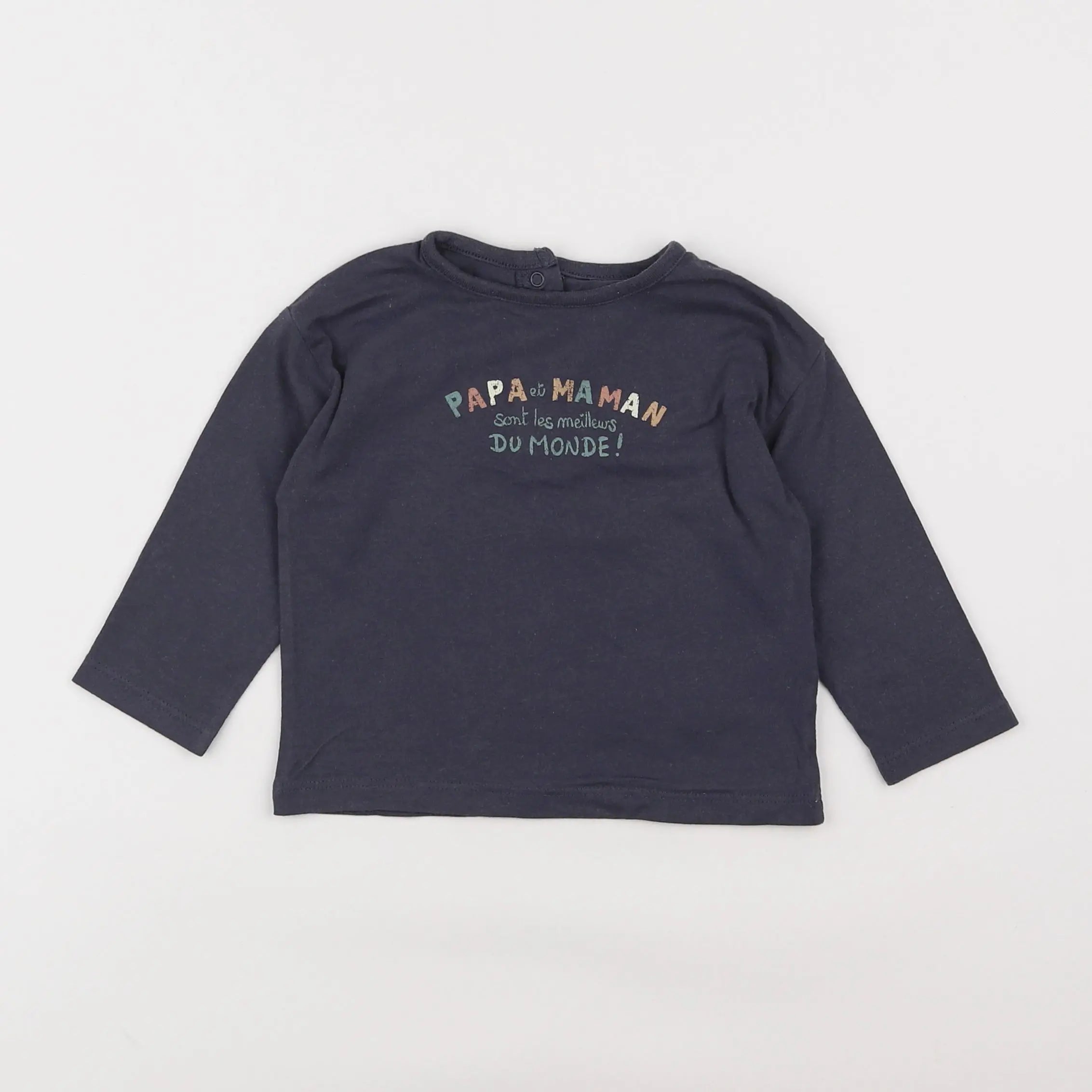 Vertbaudet - tee-shirt bleu - 12 mois