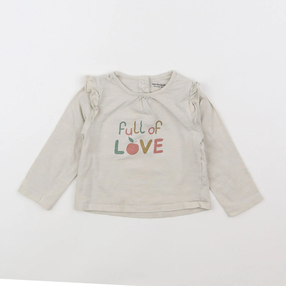 Vertbaudet - tee-shirt beige - 18 mois