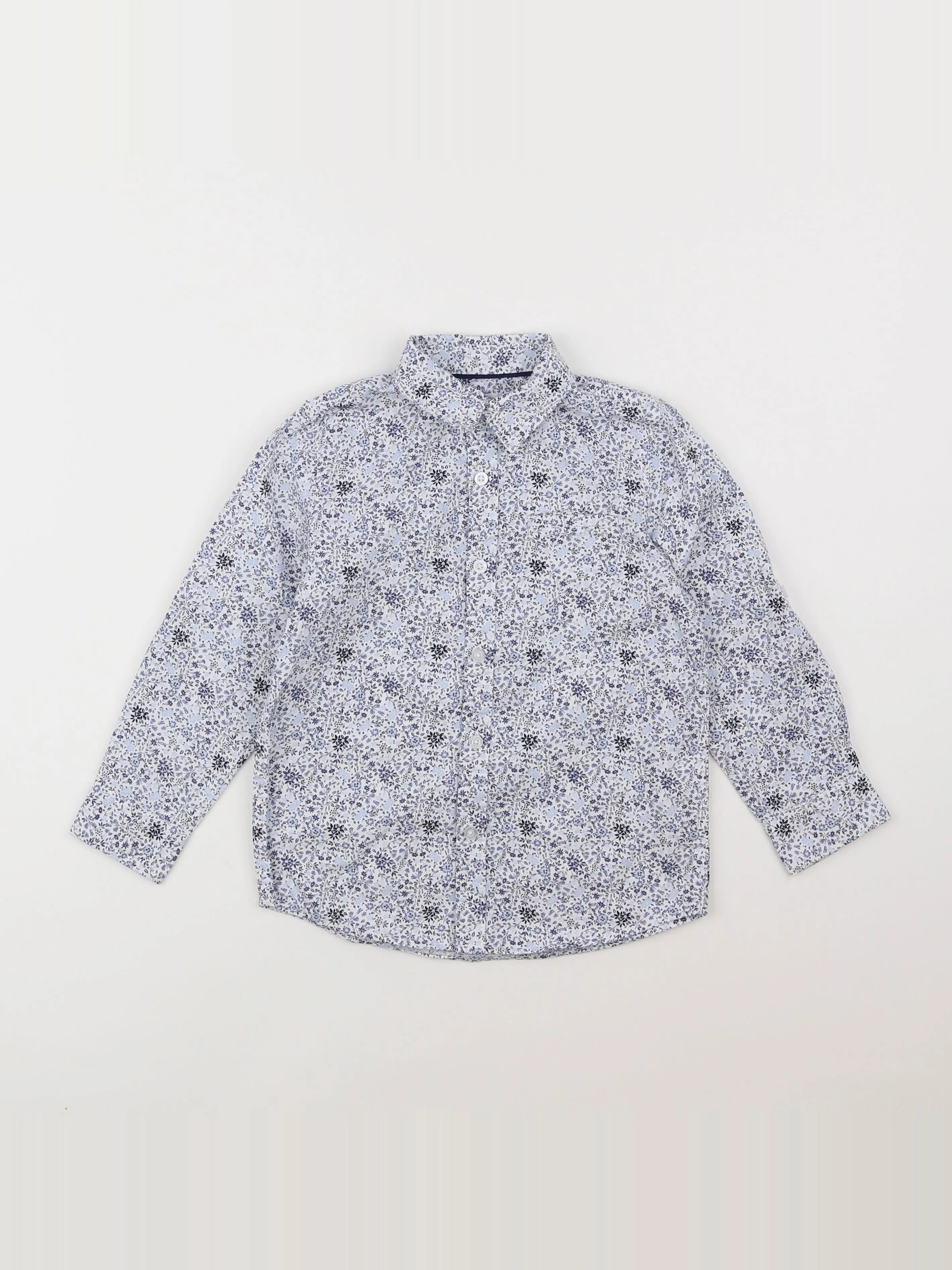 Vertbaudet - chemise blanc, bleu - 5 ans