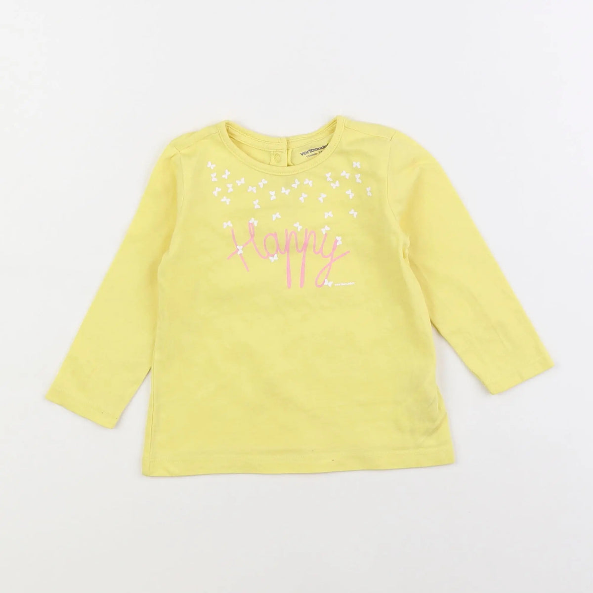 Vertbaudet - tee-shirt jaune - 12 mois