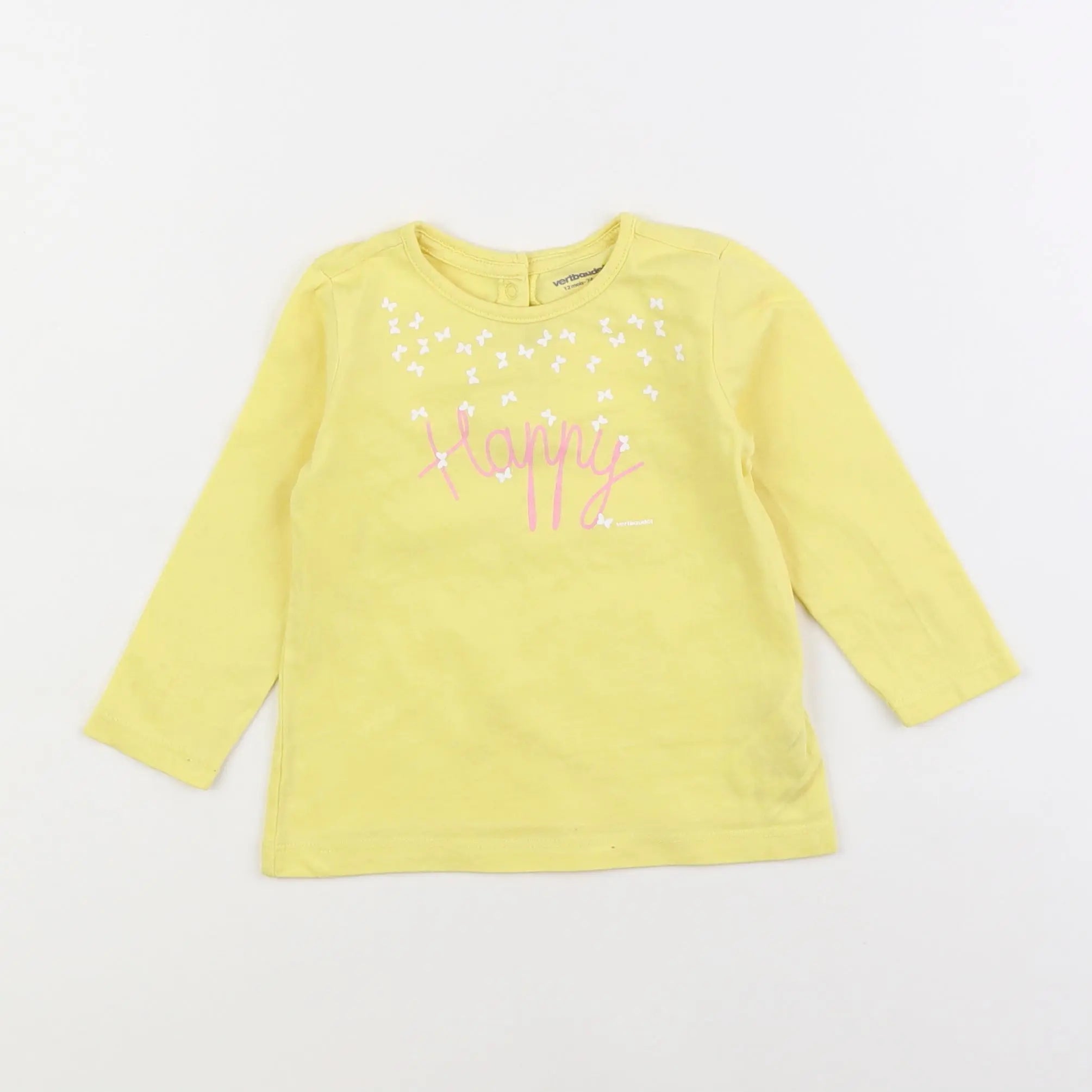 Vertbaudet - tee-shirt jaune - 12 mois