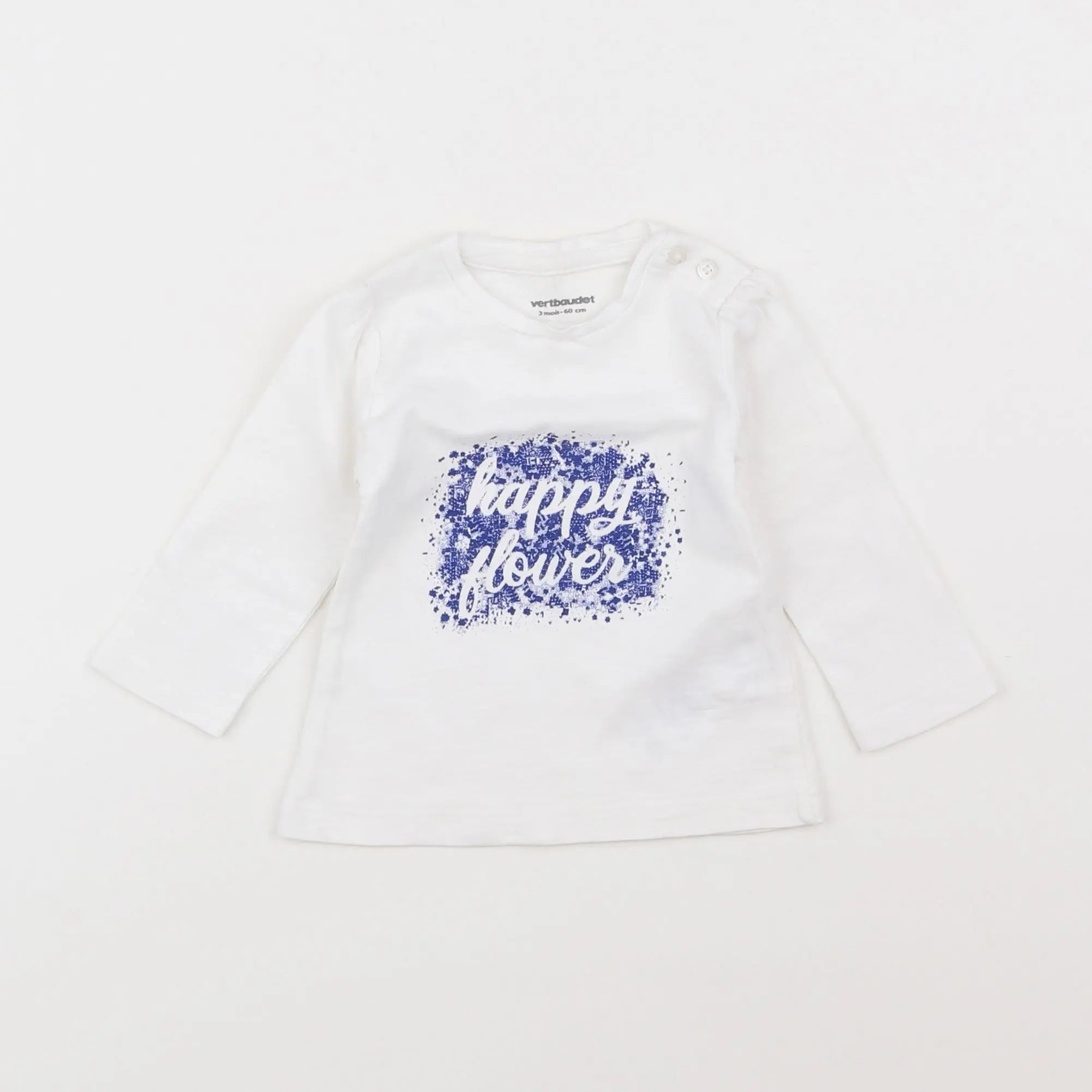 Vertbaudet - tee-shirt blanc - 3 mois