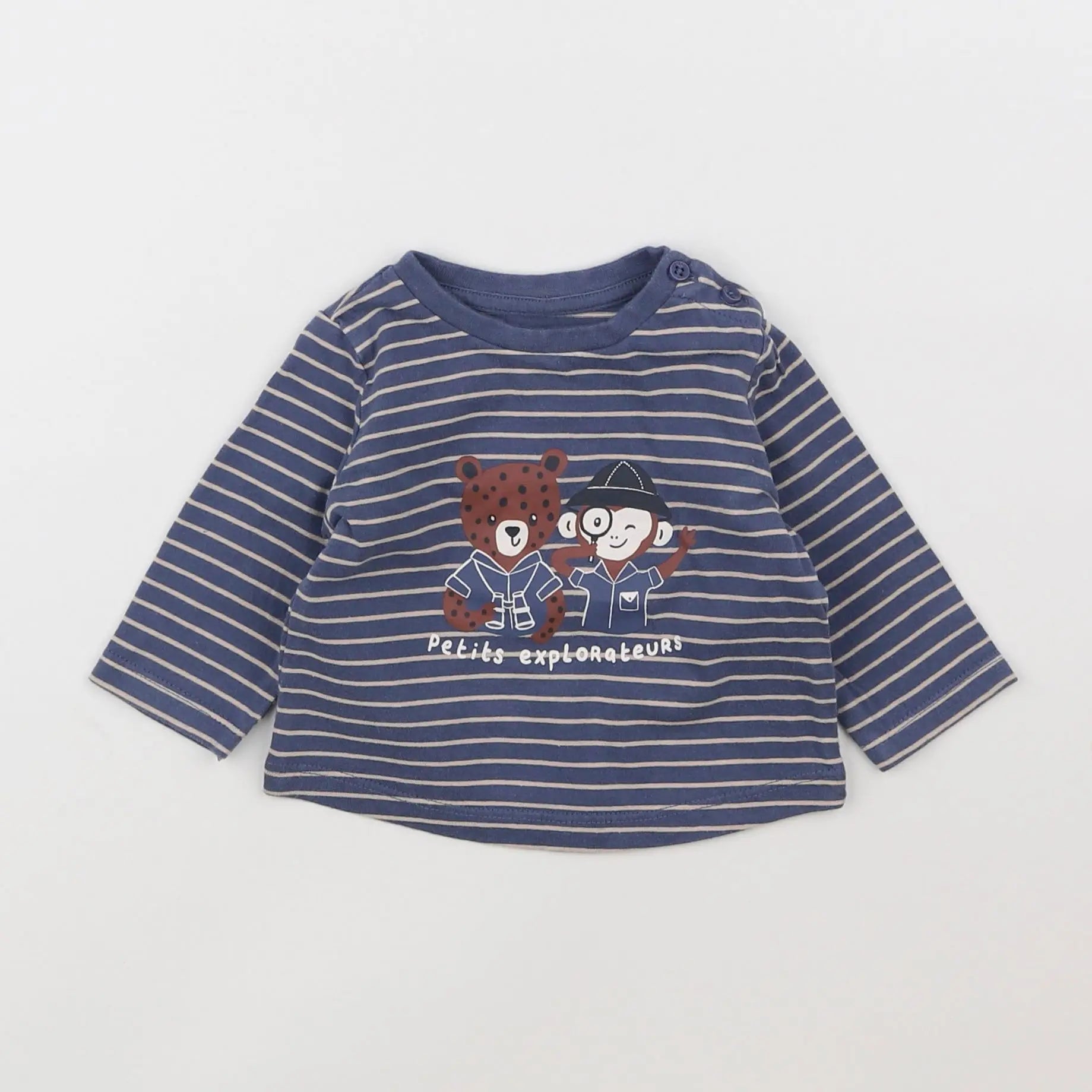 Vertbaudet - tee-shirt bleu - 3 mois