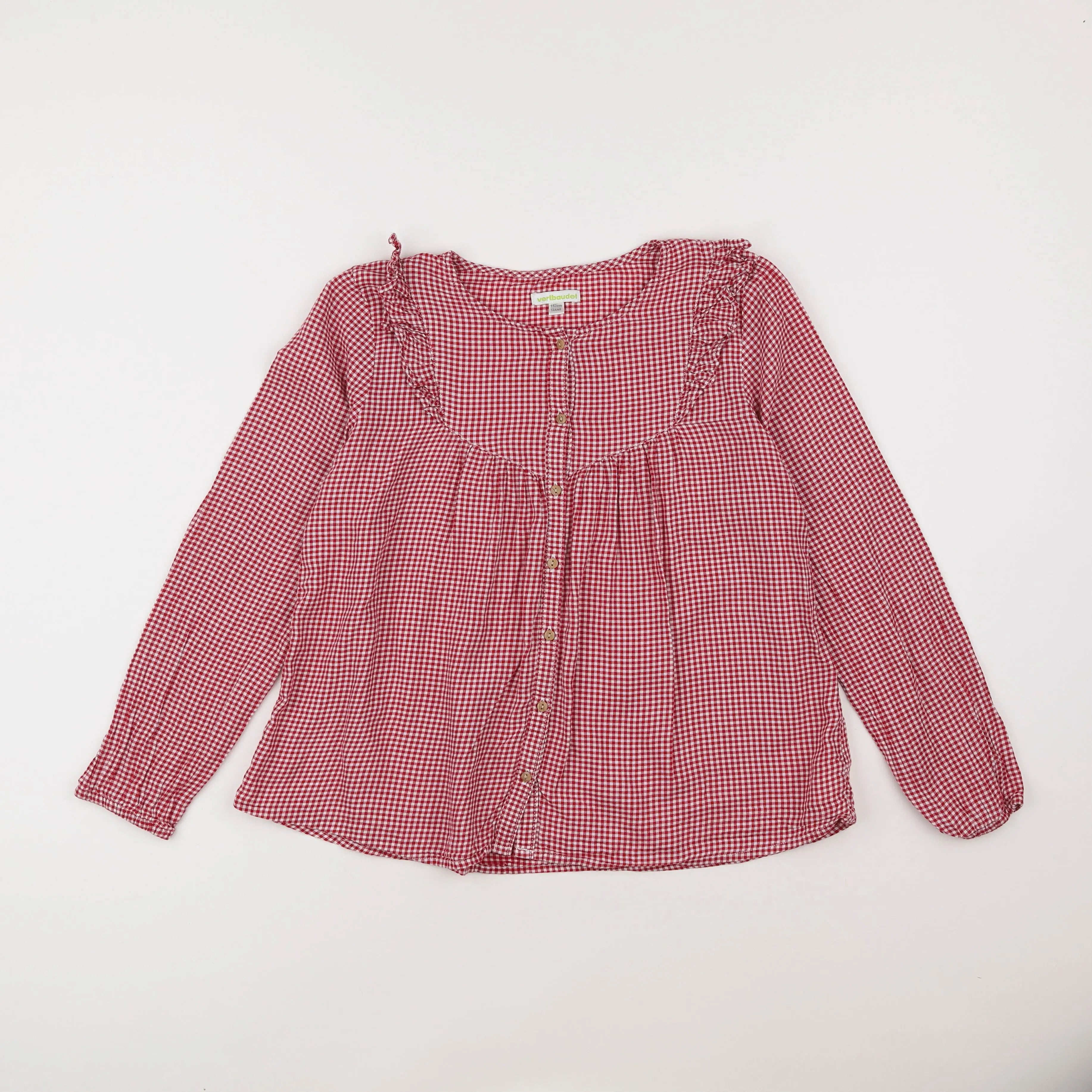 Vertbaudet - blouse rouge, blanc - 12 ans