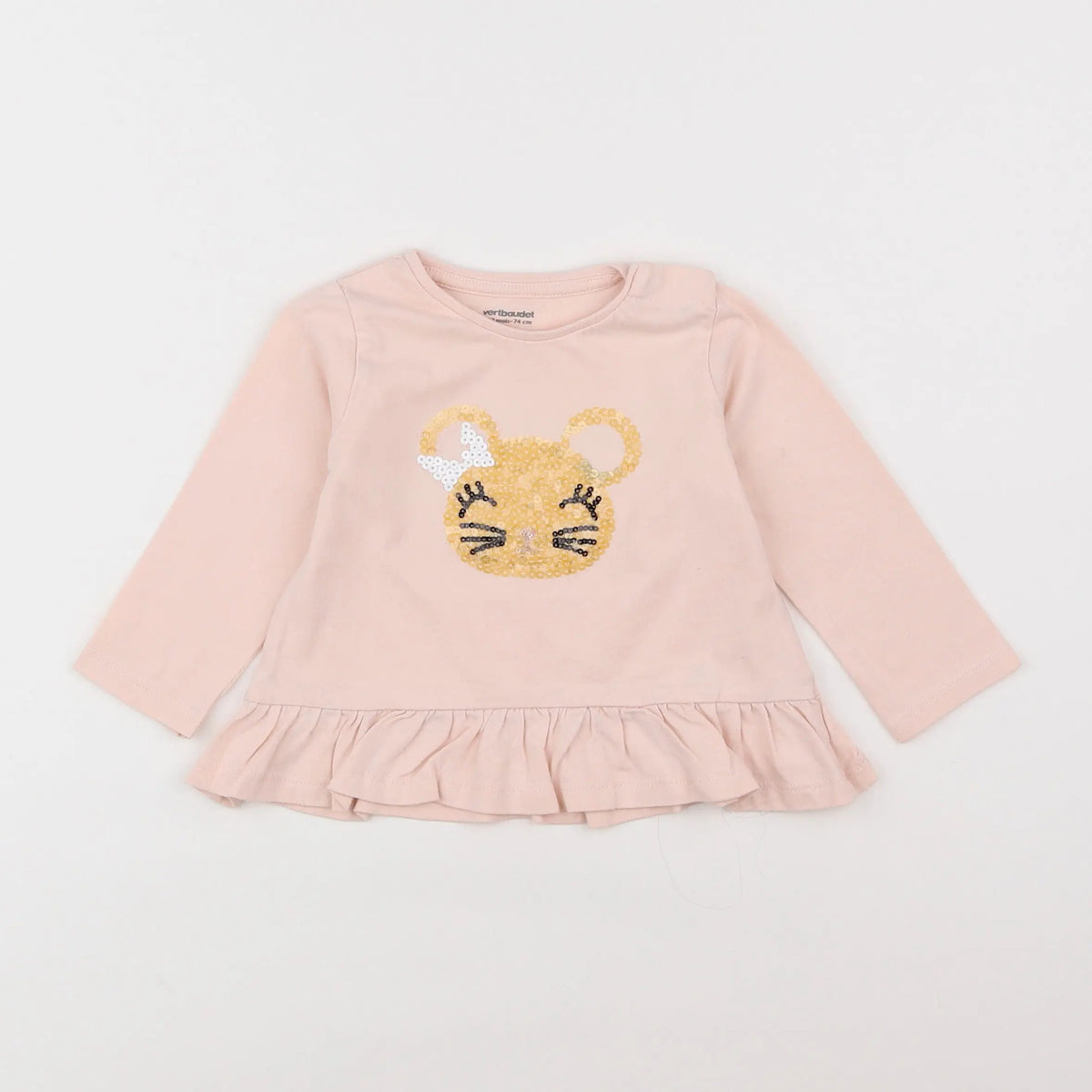 Vertbaudet - tee-shirt rose - 12 mois