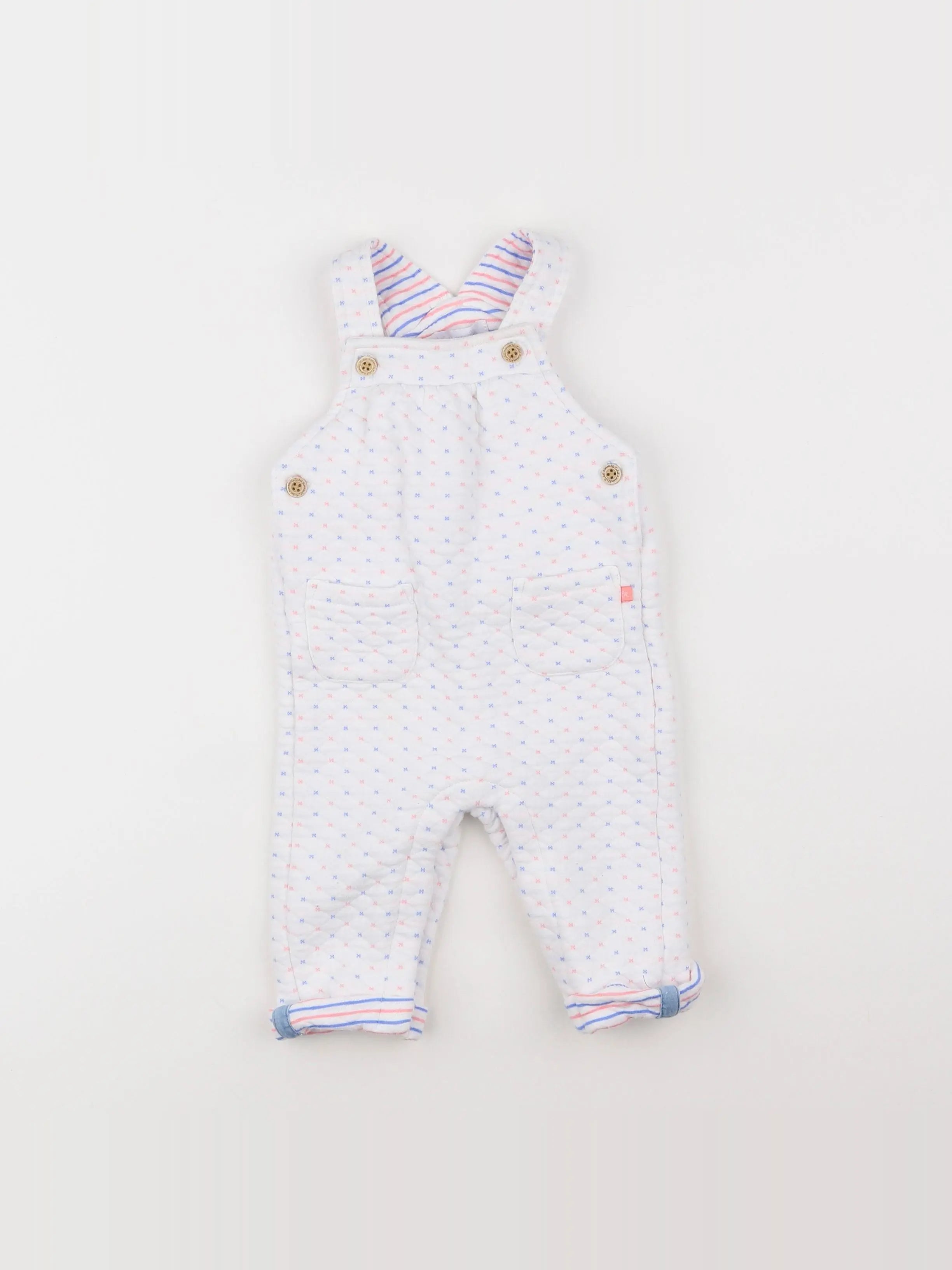 Cadet Rousselle - salopette blanc - 6 mois