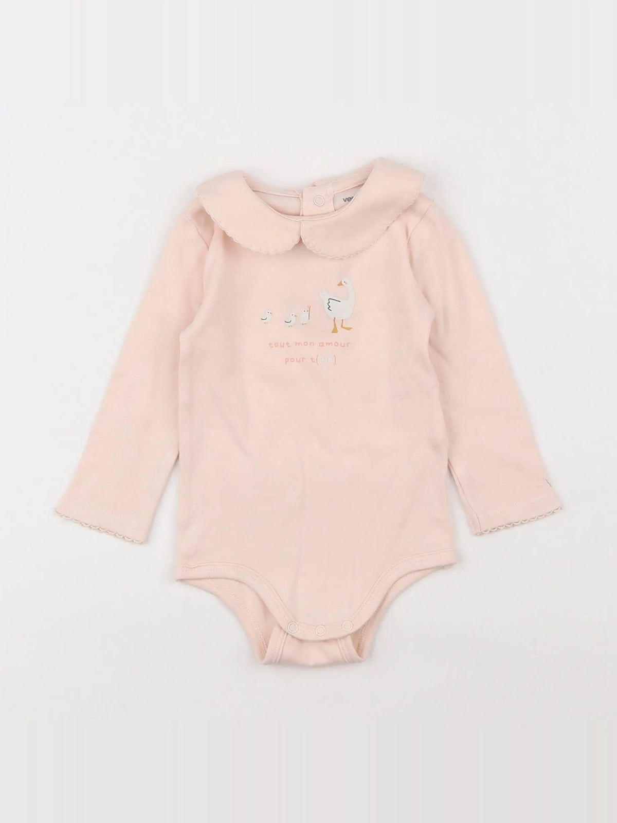 Vertbaudet - body à col rose - 6 mois