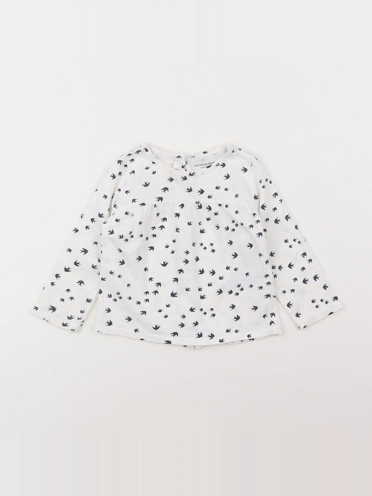 Vertbaudet - tee-shirt blanc, bleu - 9 mois
