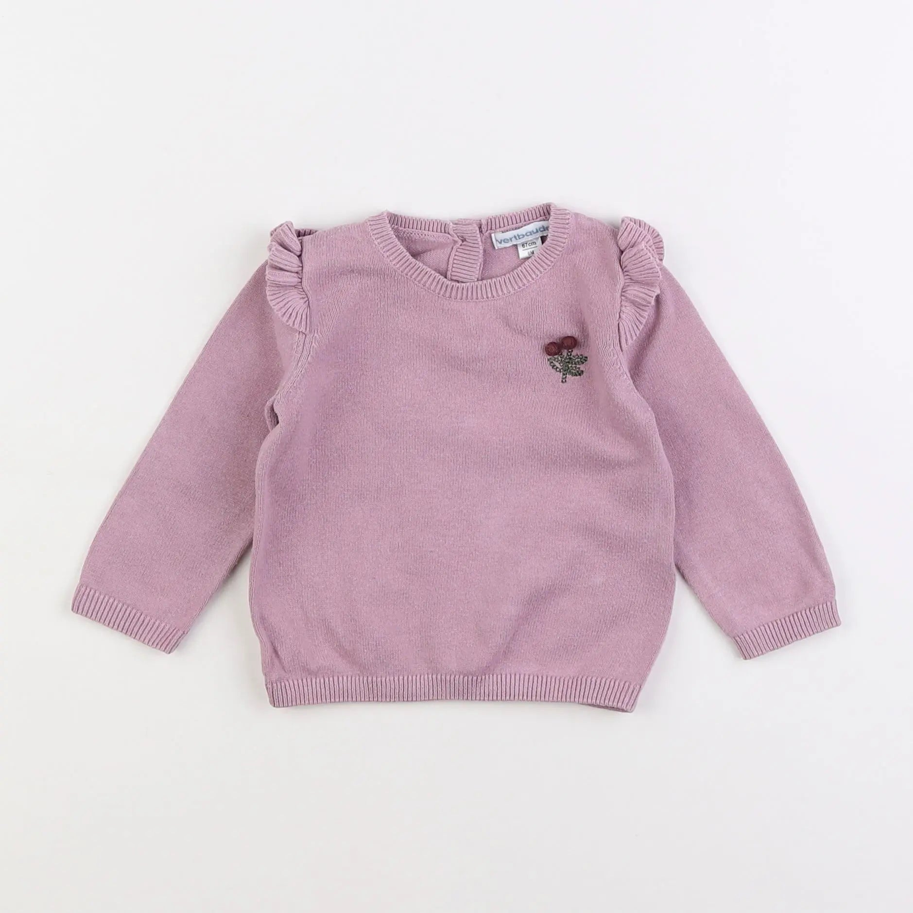 Vertbaudet - pull rose - 6 mois