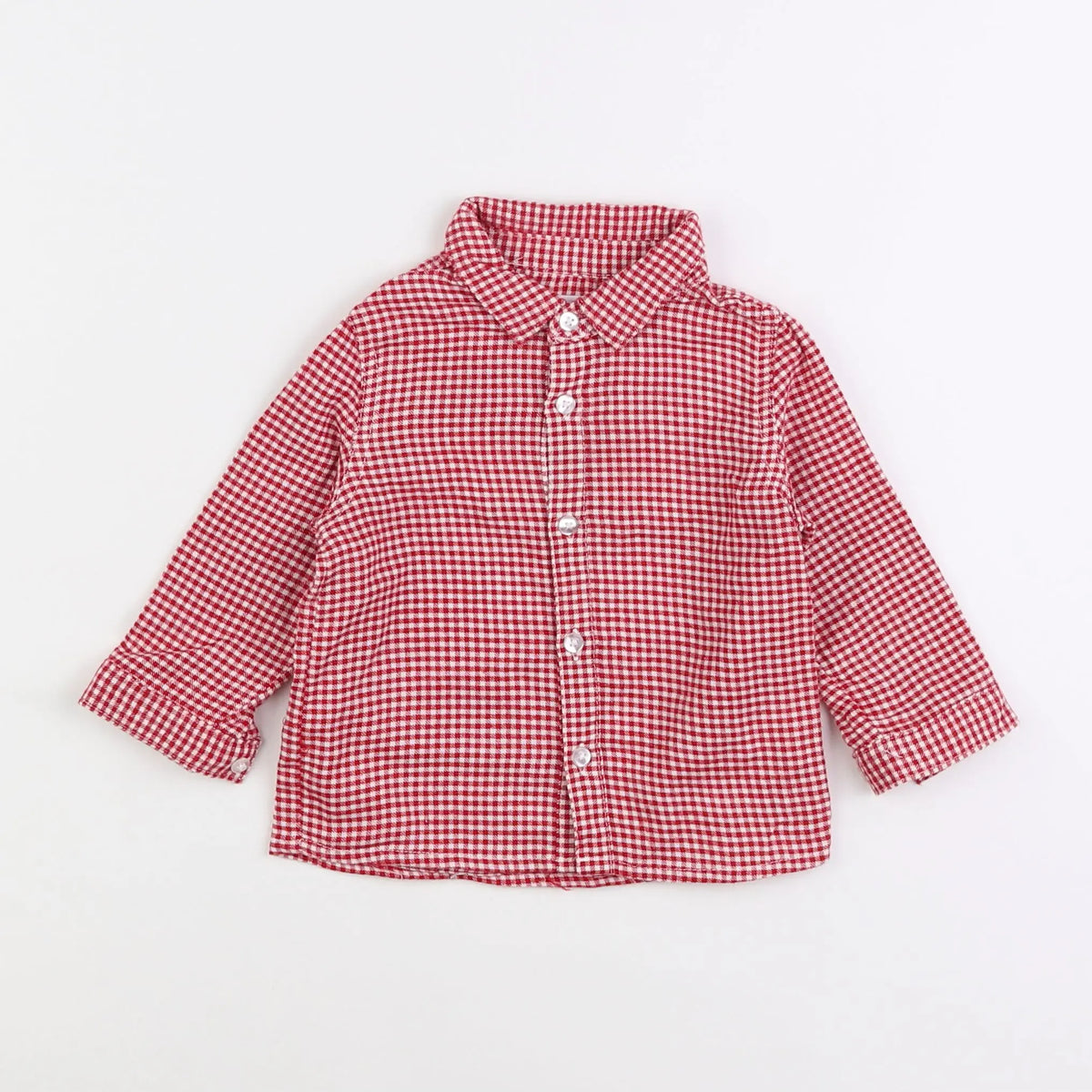 Vertbaudet - chemise rouge - 9 mois