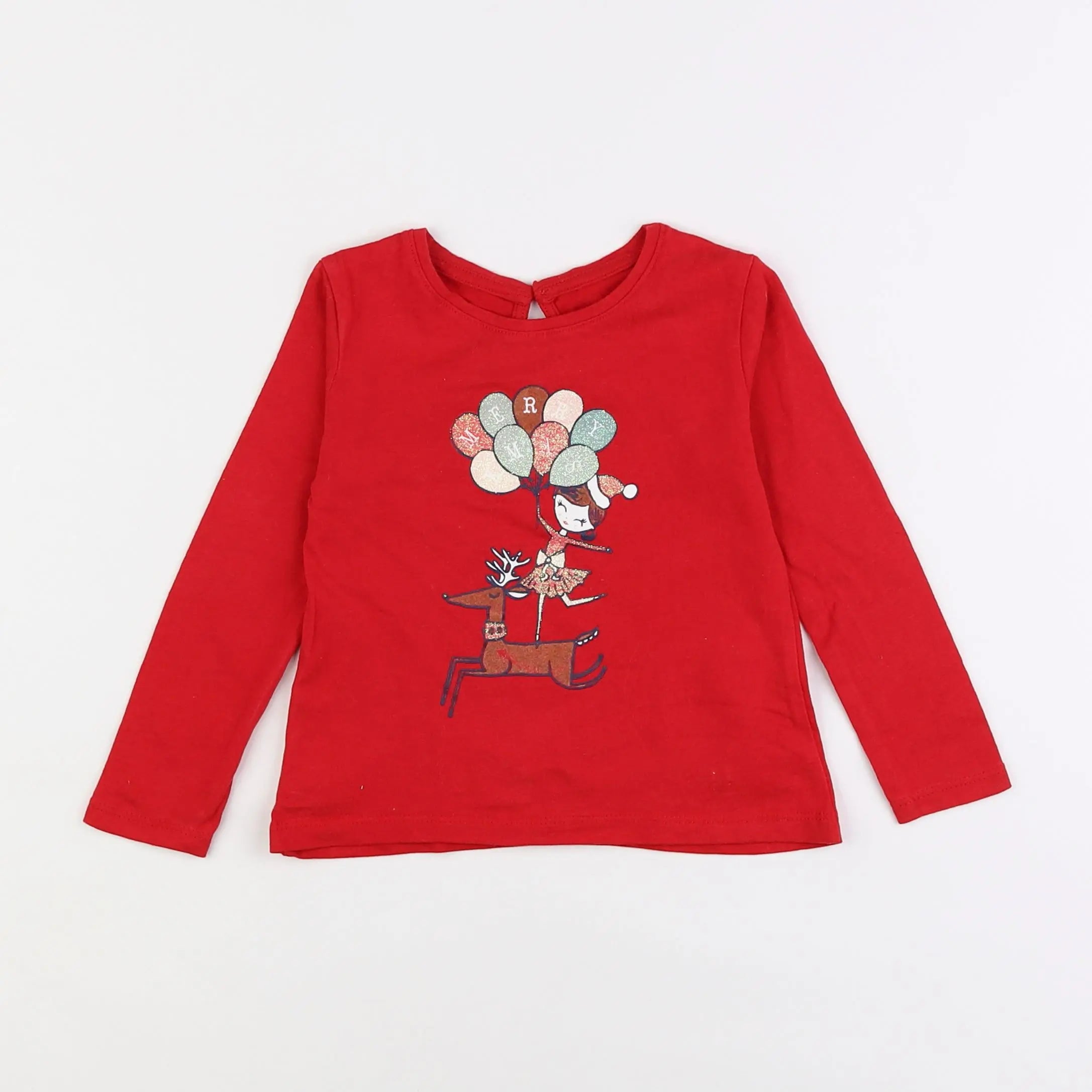 Vertbaudet - tee-shirt rouge - 3 ans