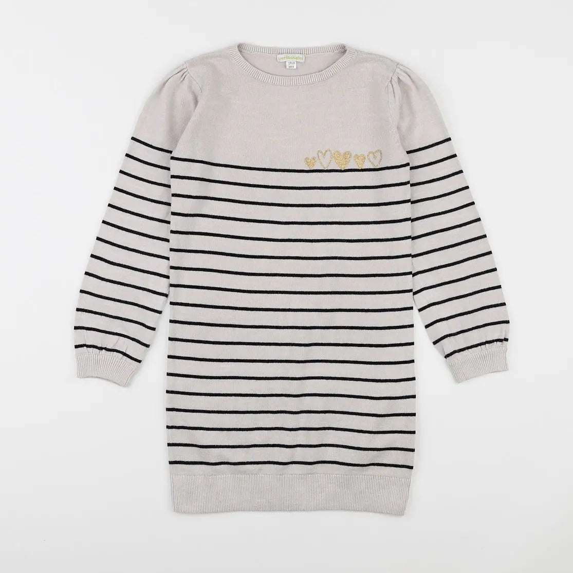 Vertbaudet - robe beige, bleu - 8 ans