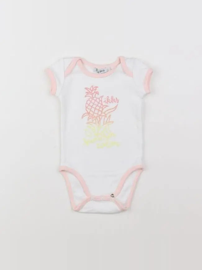 IKKS - body blanc, rose - 3 mois