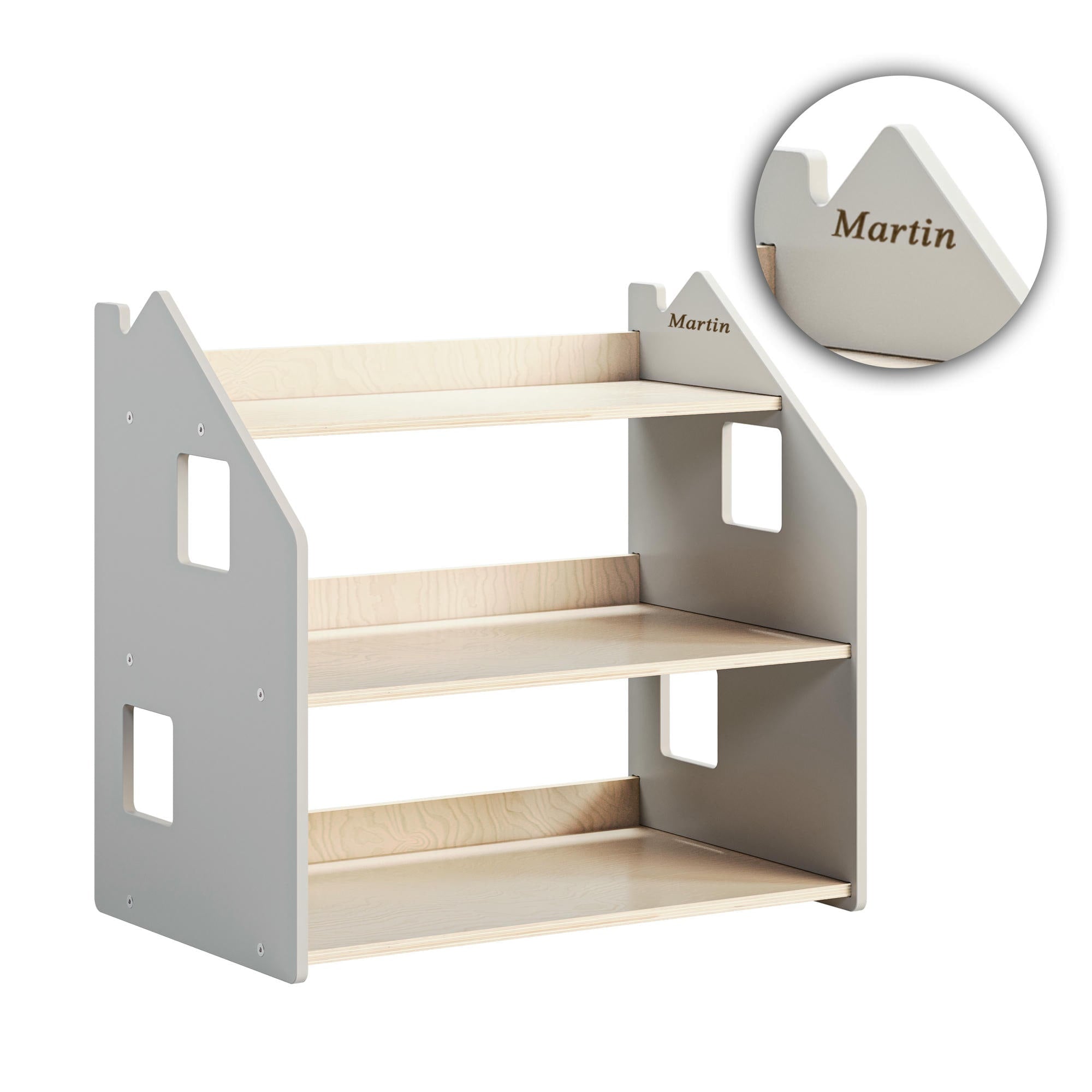 Étagère à jouets - Blanc et Gris