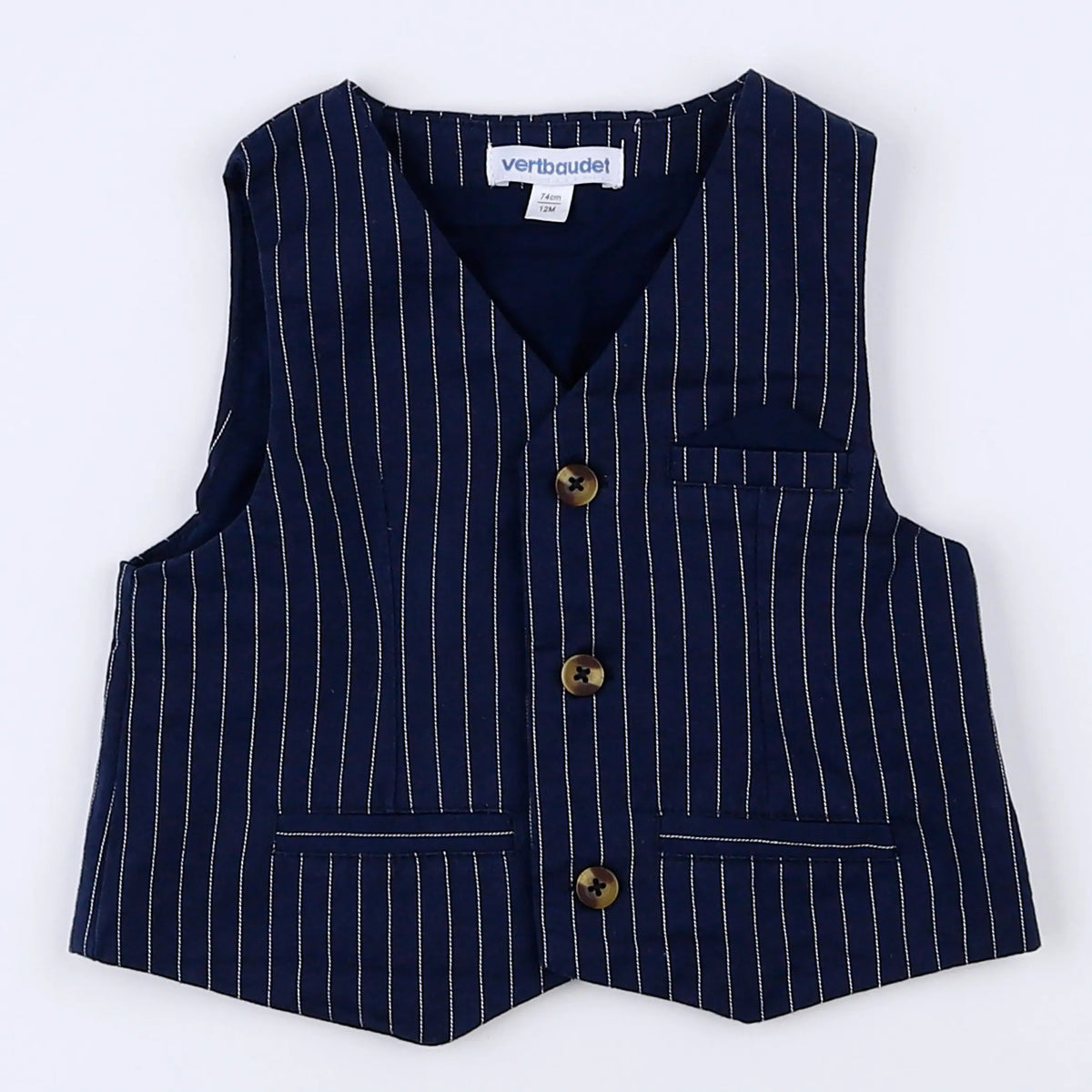 Vertbaudet - gilet bleu - 12 mois