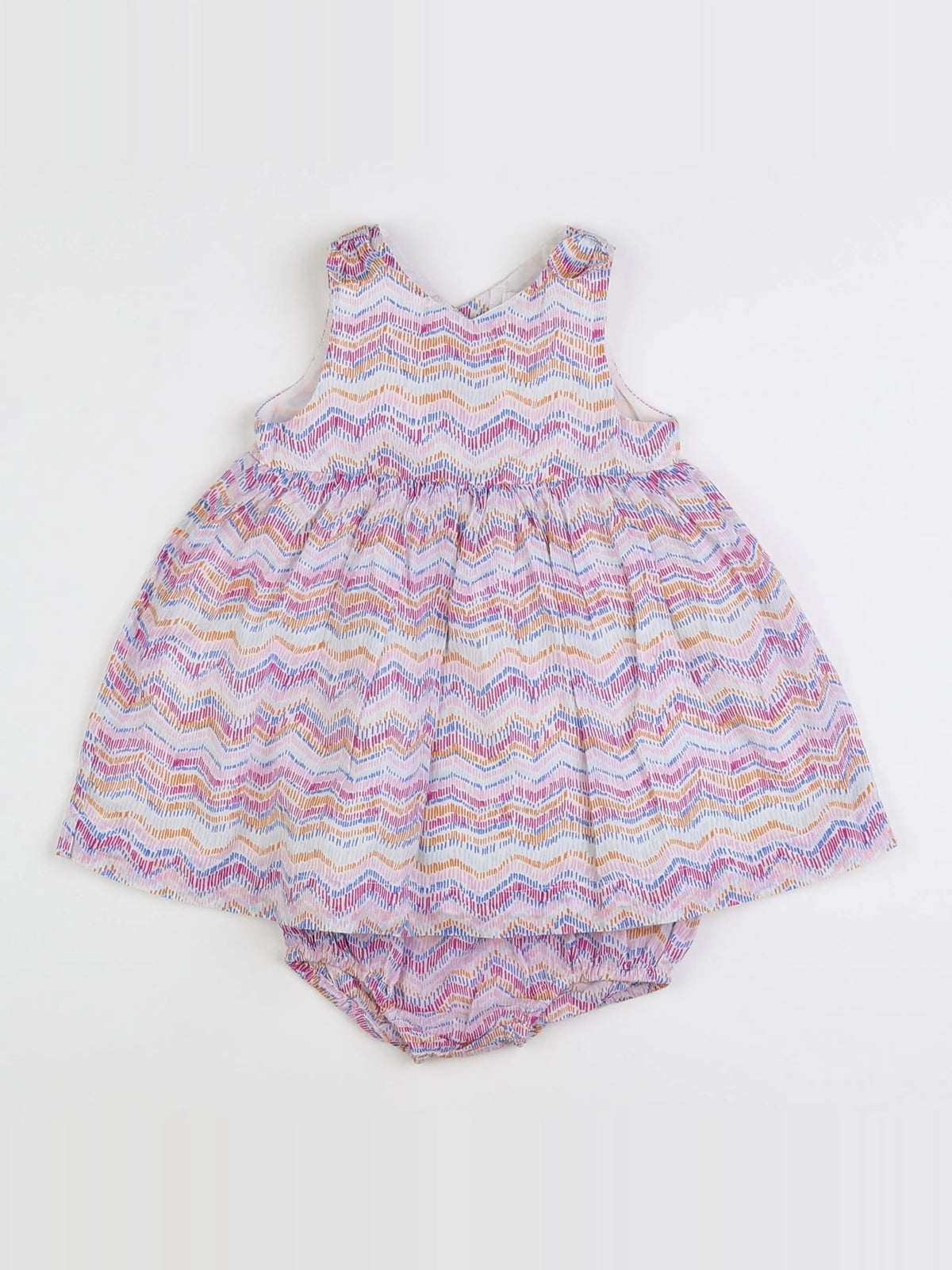 Natalys - robe blanc, rose - 12 mois