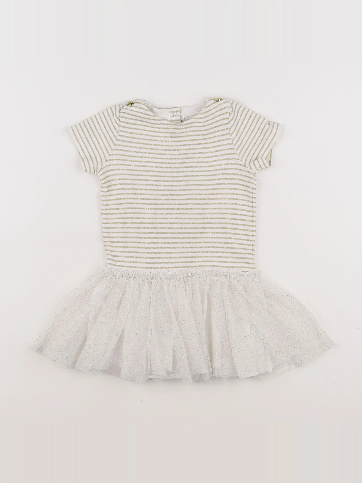 Petit Bateau - robe beige, or - 18 mois