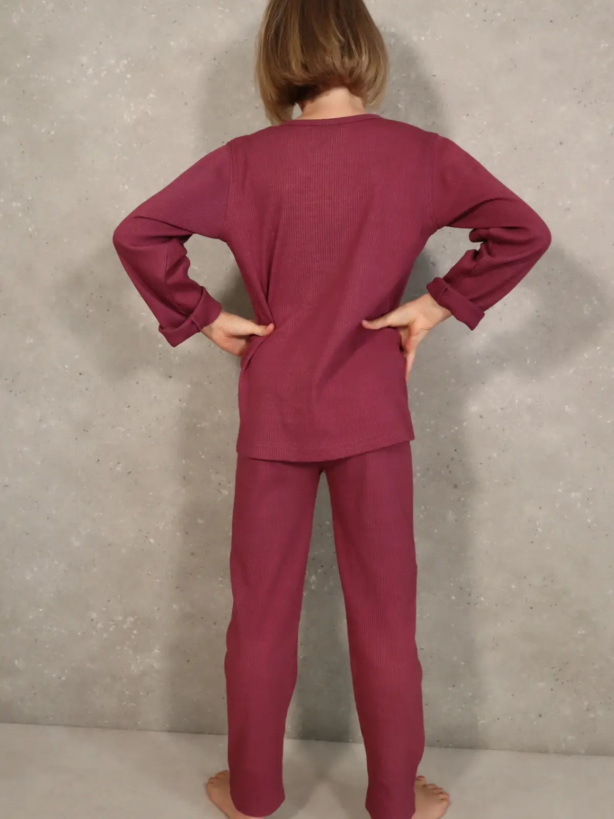 Le pyjama côtelé Grenat