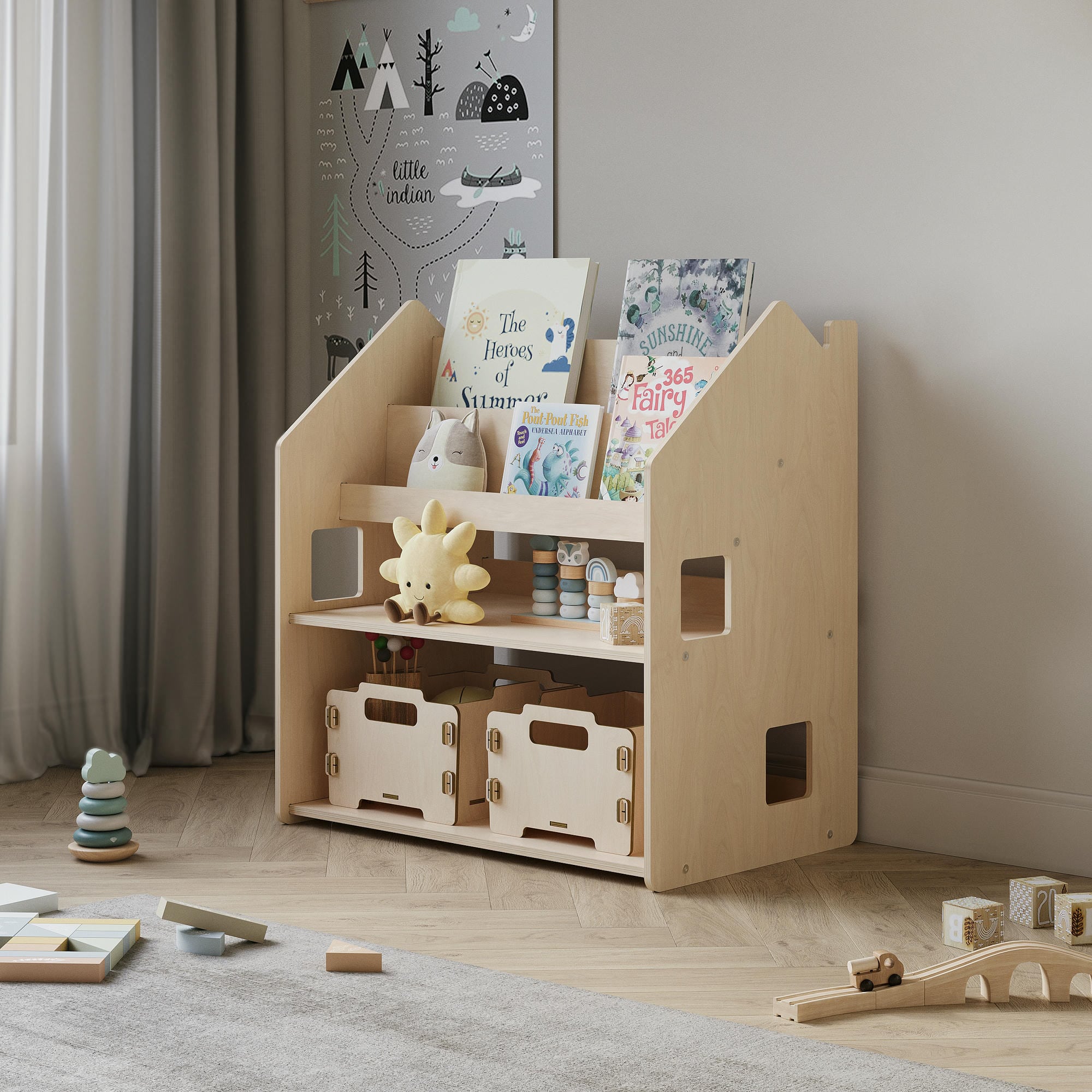 Étagère Montessori 2 en 1 polyvalente