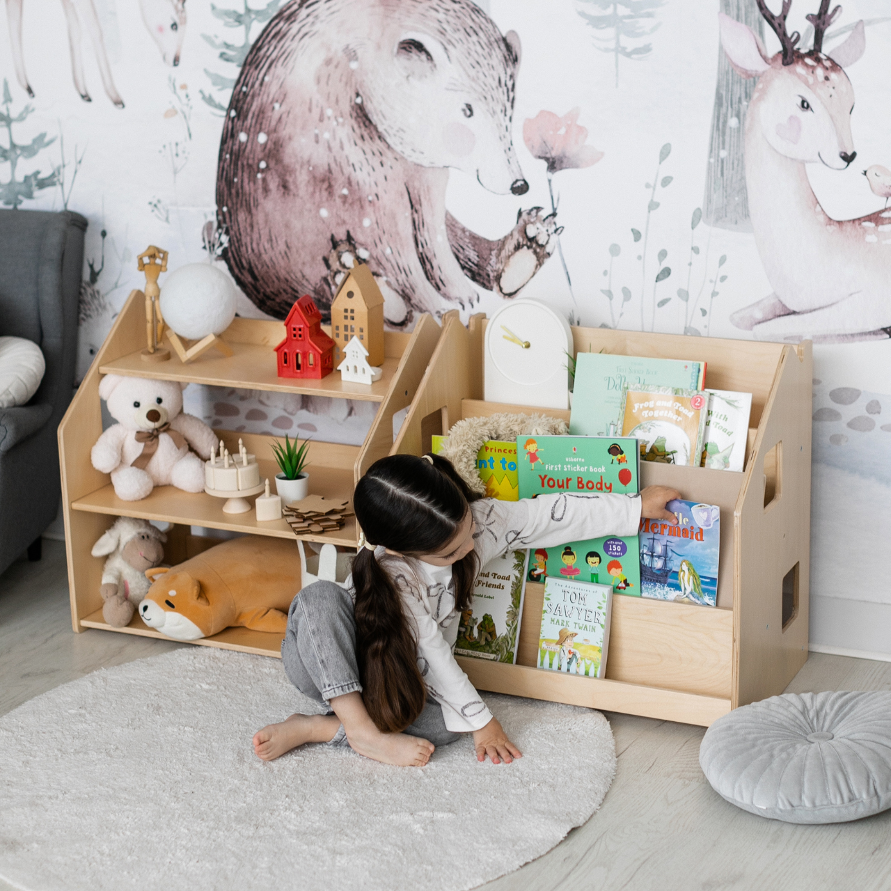 Ensemble - Bibliothèque enfant + Étagère à jouets - édition limitée