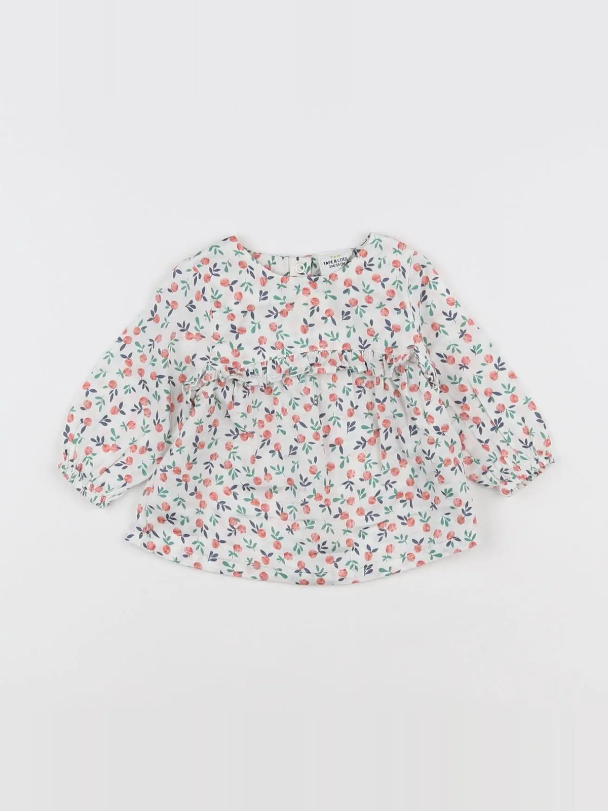 Tape à l'oeil - blouse blanc, rose - 3 mois