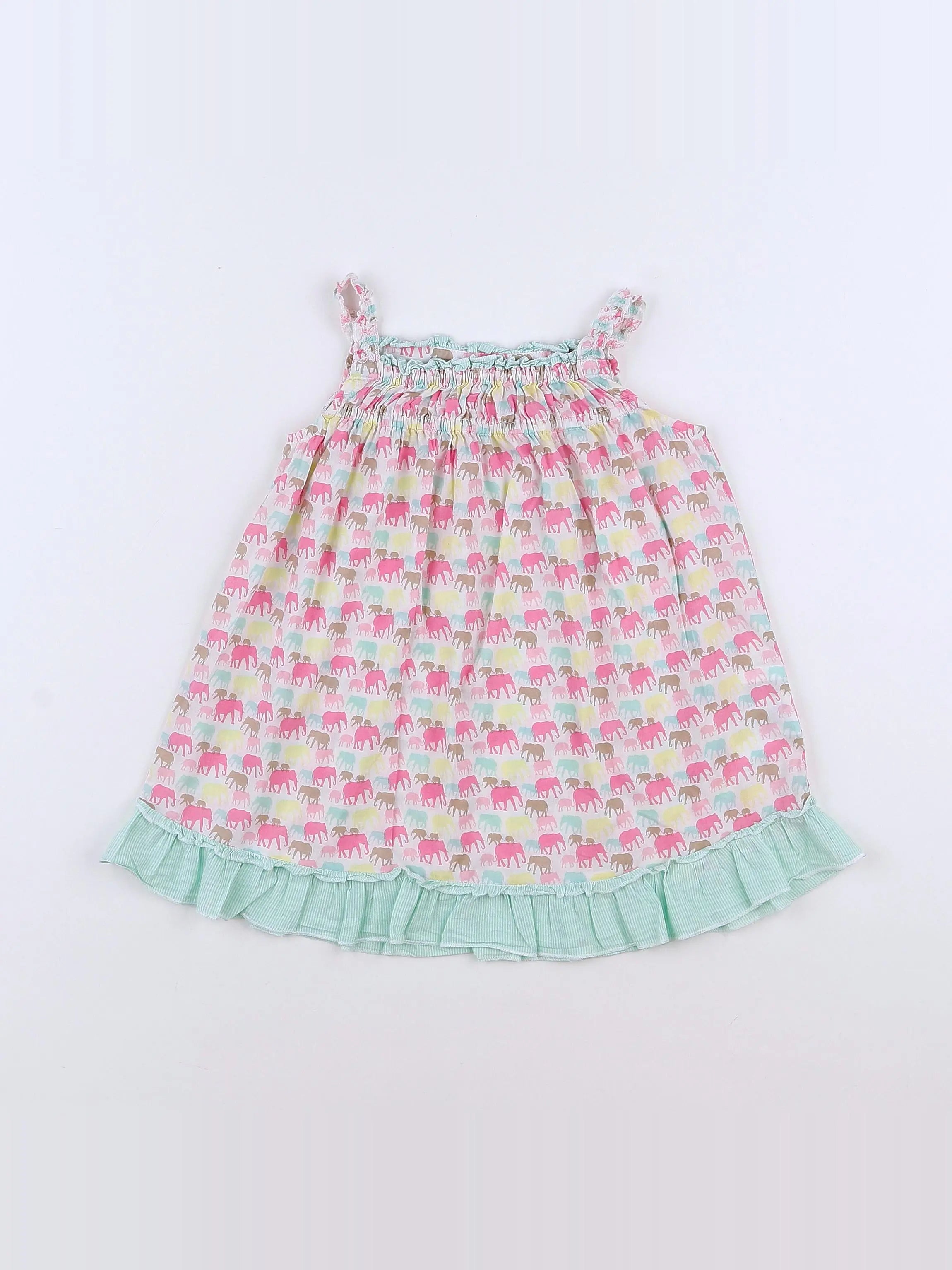 H&M - robe blanc, rose - 12/18 mois