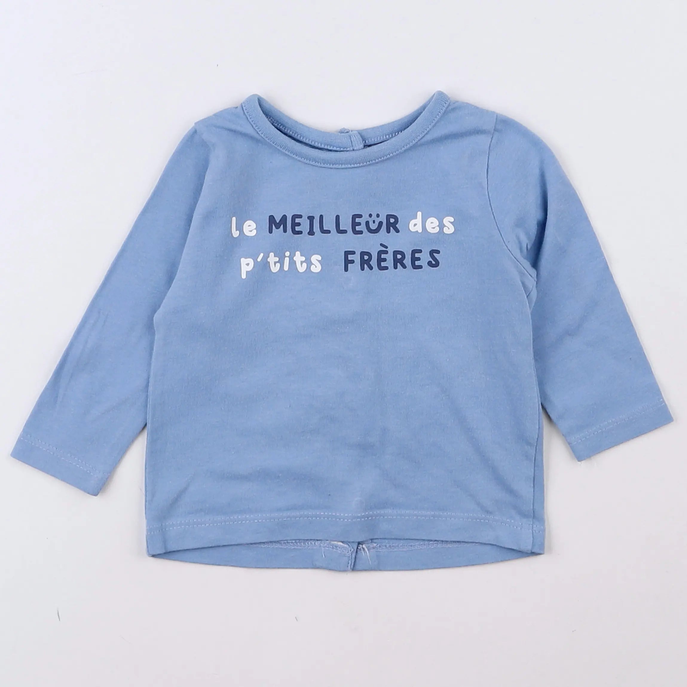 Vertbaudet - tee-shirt bleu - 3 mois