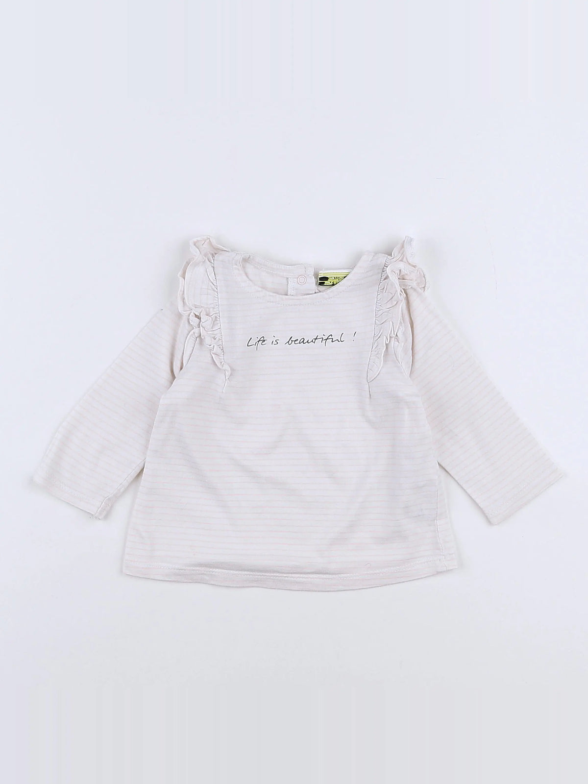 Tape à l'oeil - tee-shirt blanc, rose - 9 mois