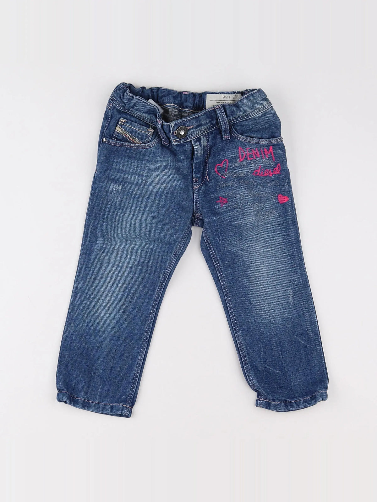 Diesel - jean bleu, rose - 12 mois
