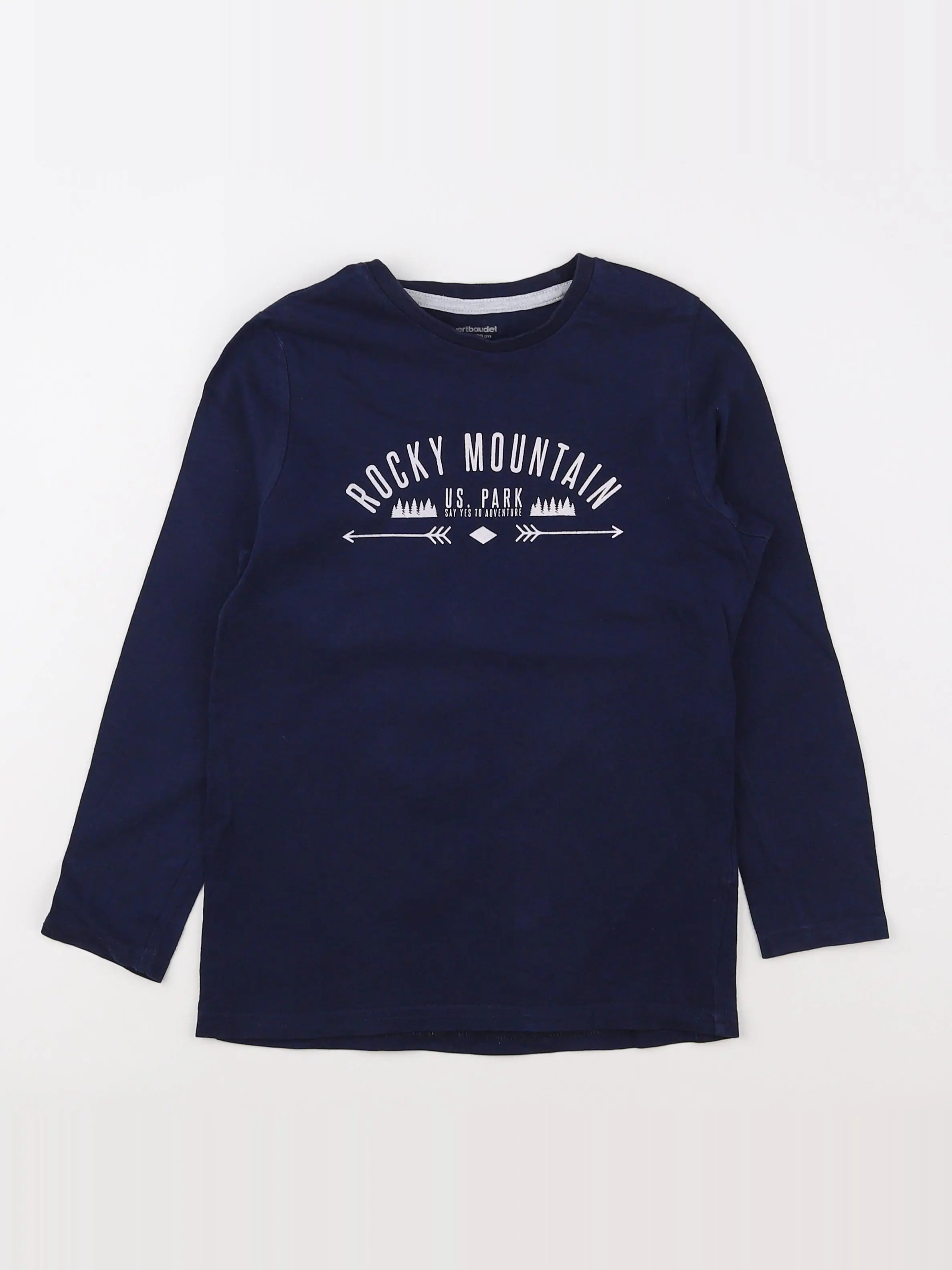 Vertbaudet - tee-shirt bleu - 8 ans