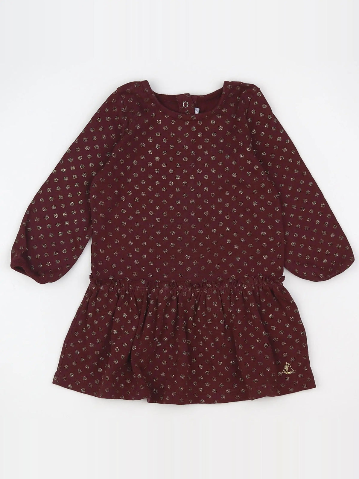 Petit Bateau - robe rouge, or - 12 mois