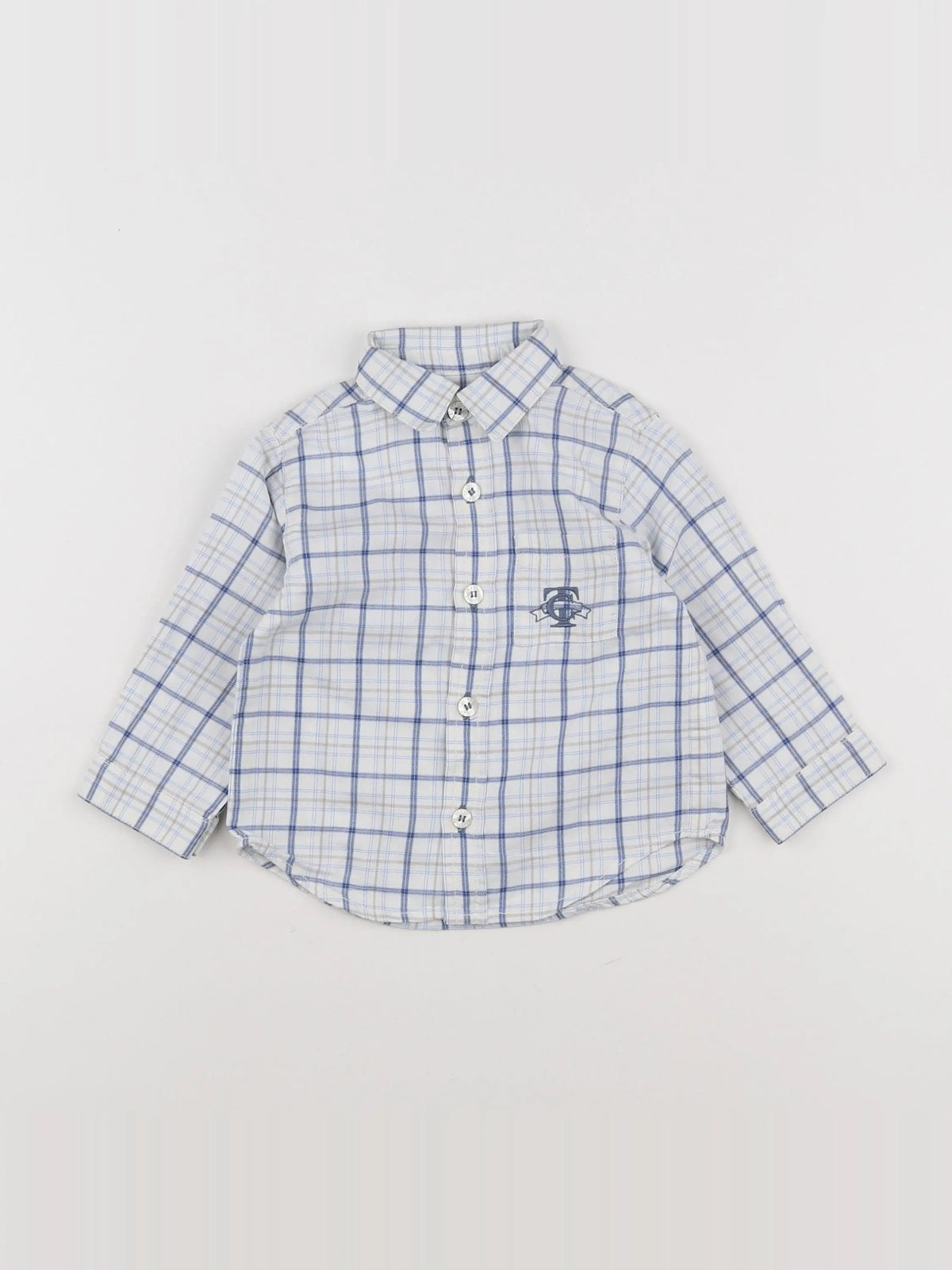Tartine & Chocolat - chemise bleu, blanc - 12 mois