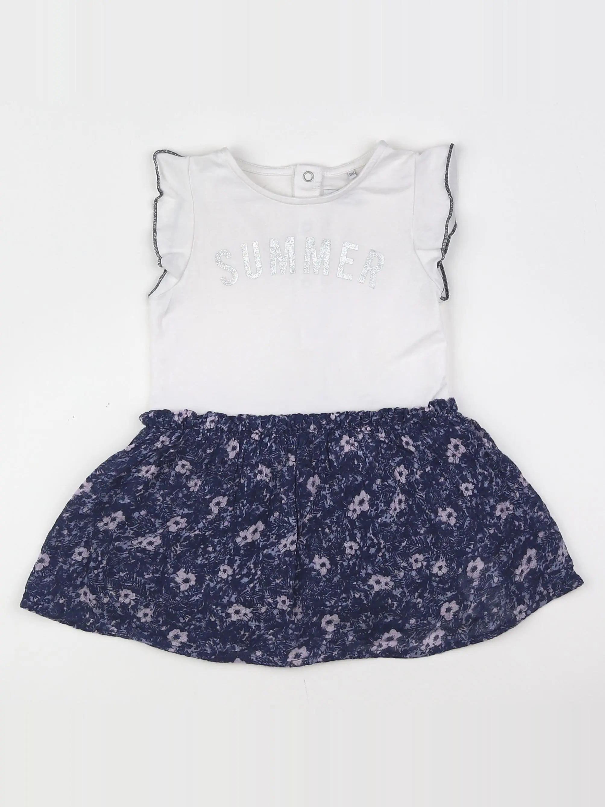IKKS - robe bleu, blanc - 18 mois