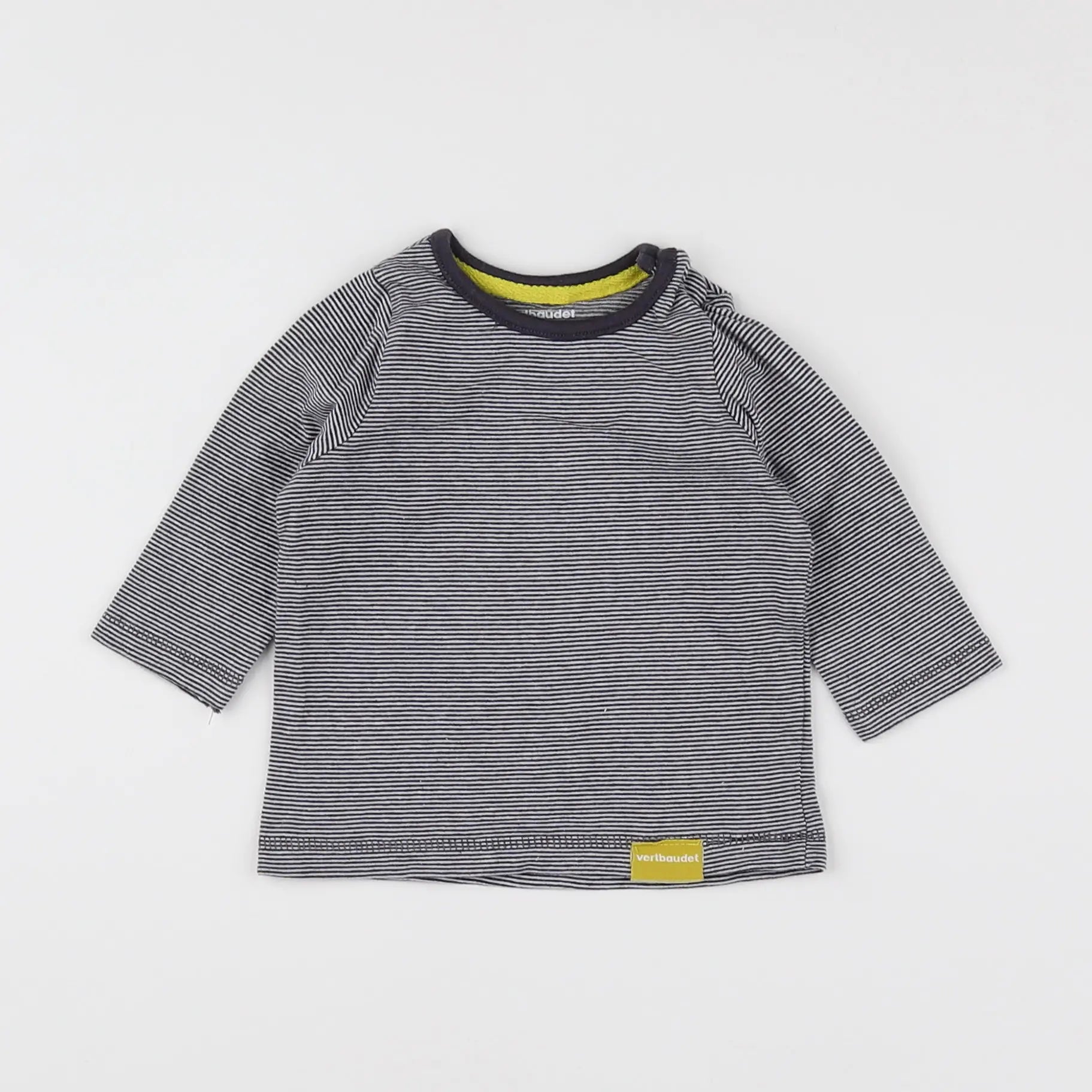 Vertbaudet - tee-shirt blanc, noir - 3 mois