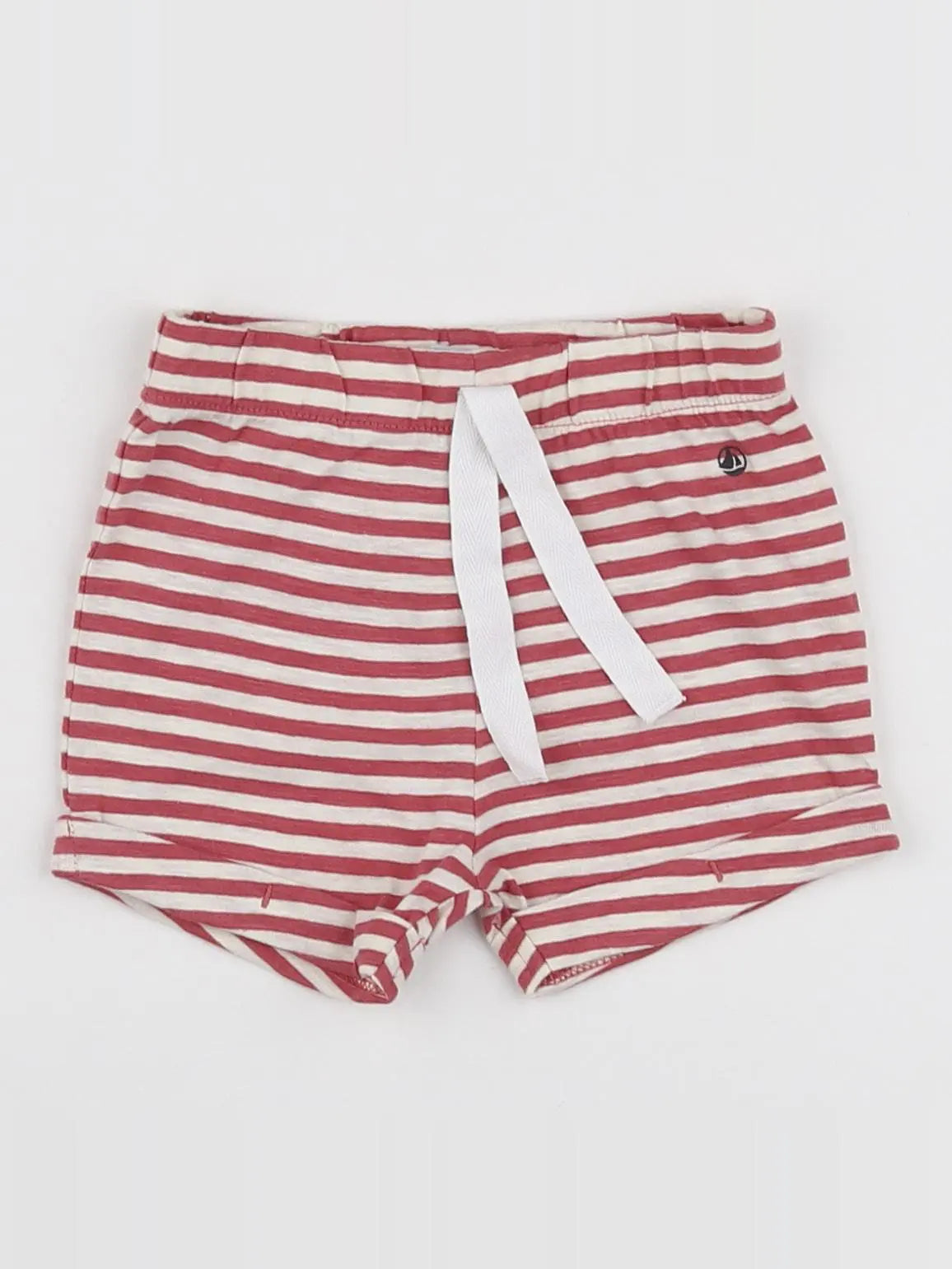 Petit Bateau - short beige, rouge - 6 mois