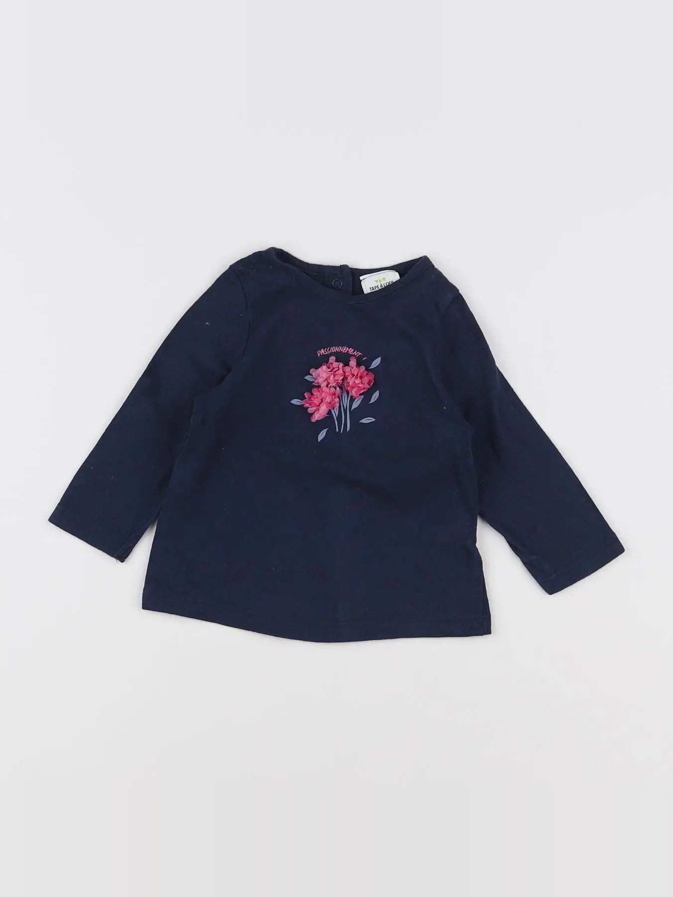 Tape à l'oeil - tee-shirt bleu, rose - 6 mois