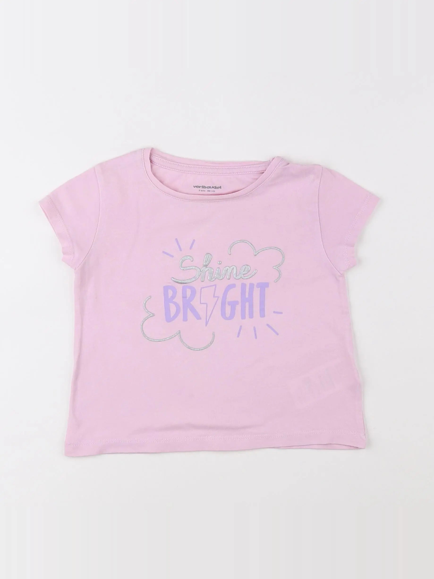 Vertbaudet - tee-shirt rose - 2 ans