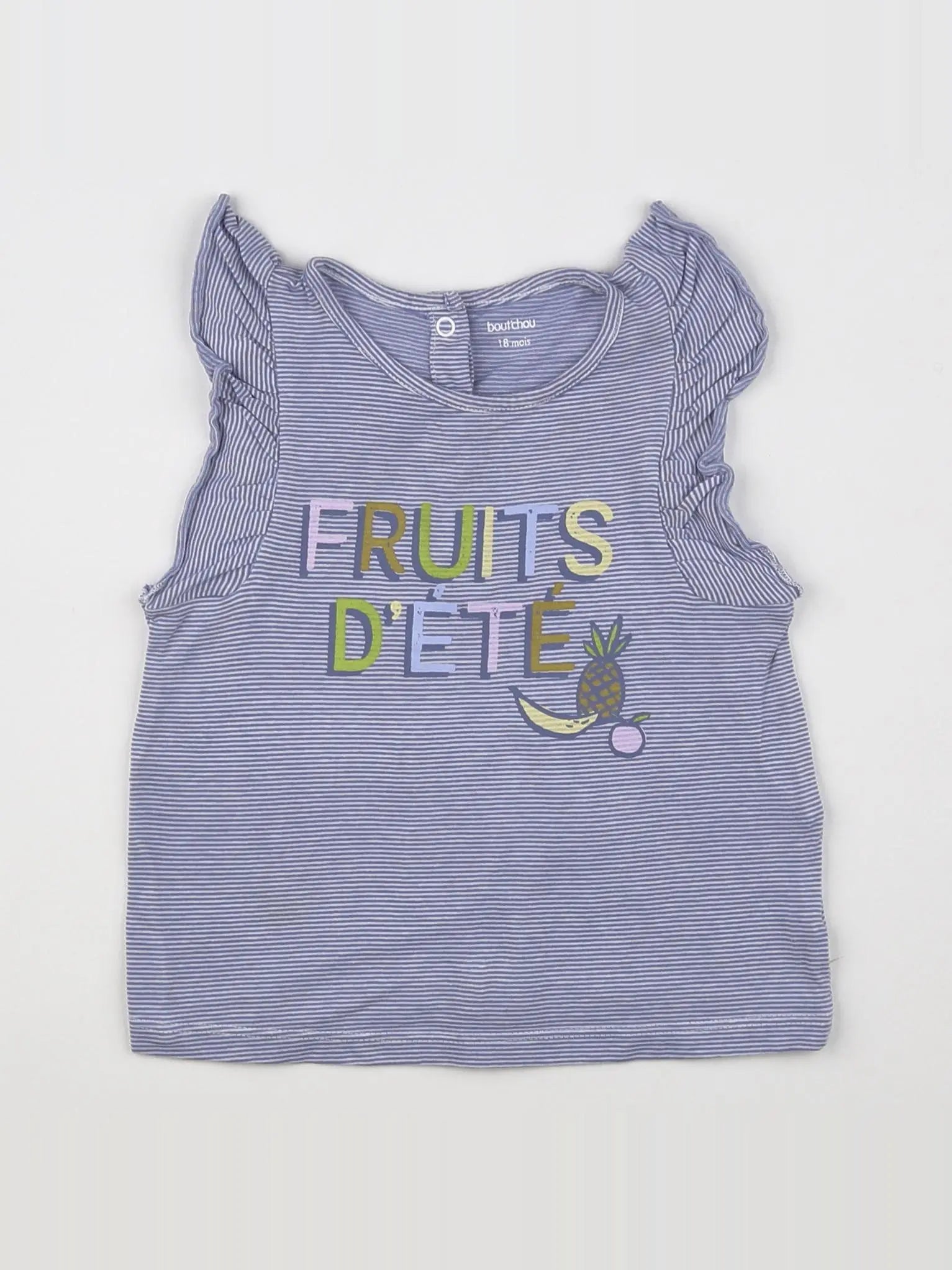 Boutchou - tee-shirt bleu, blanc - 18 mois