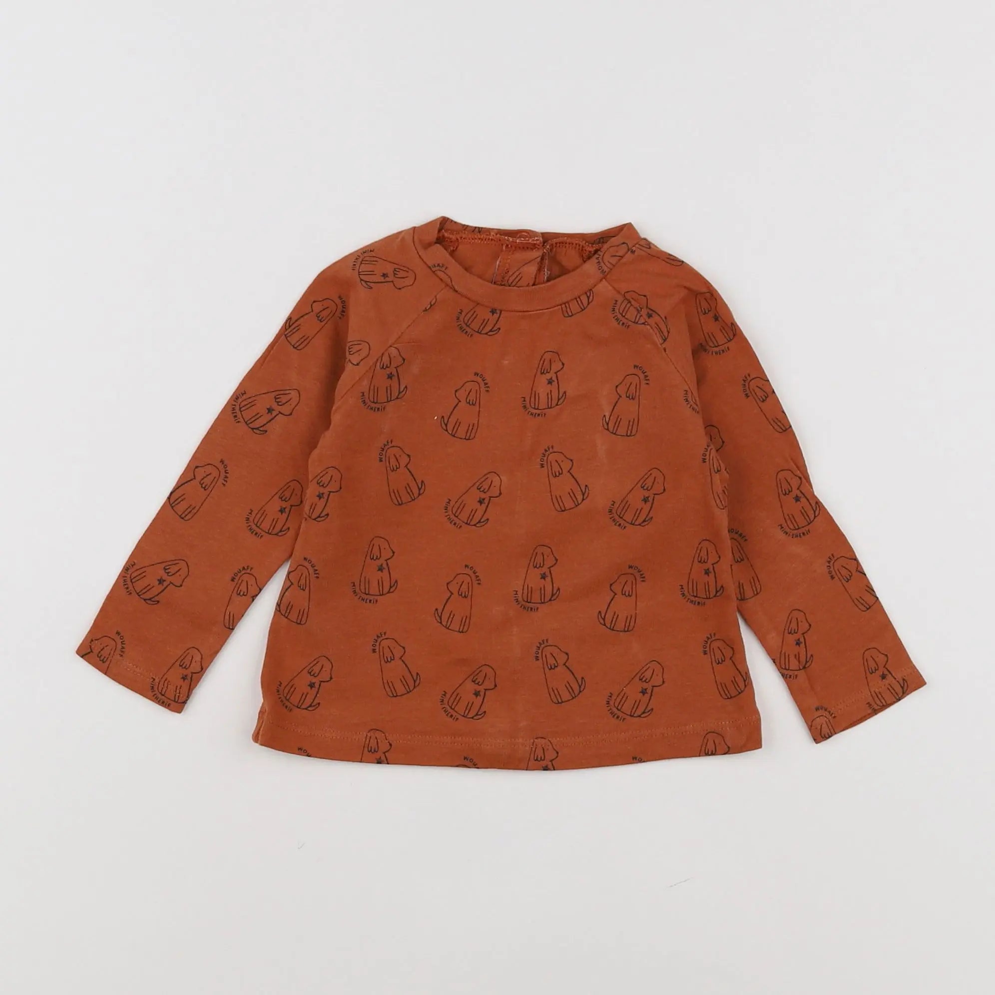 Vertbaudet - tee-shirt marron - 6 mois
