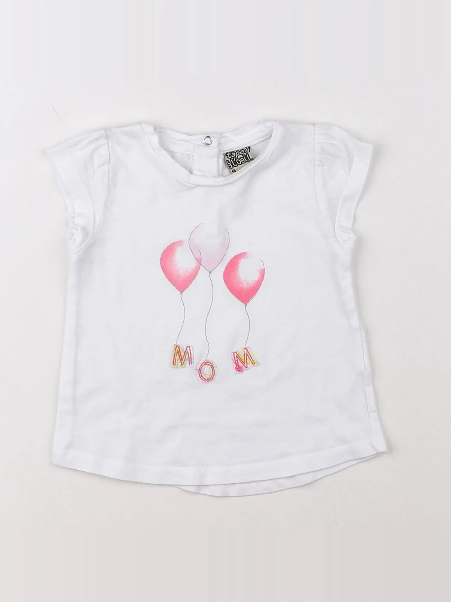 Tape à l'oeil - tee-shirt blanc, rose - 9 mois