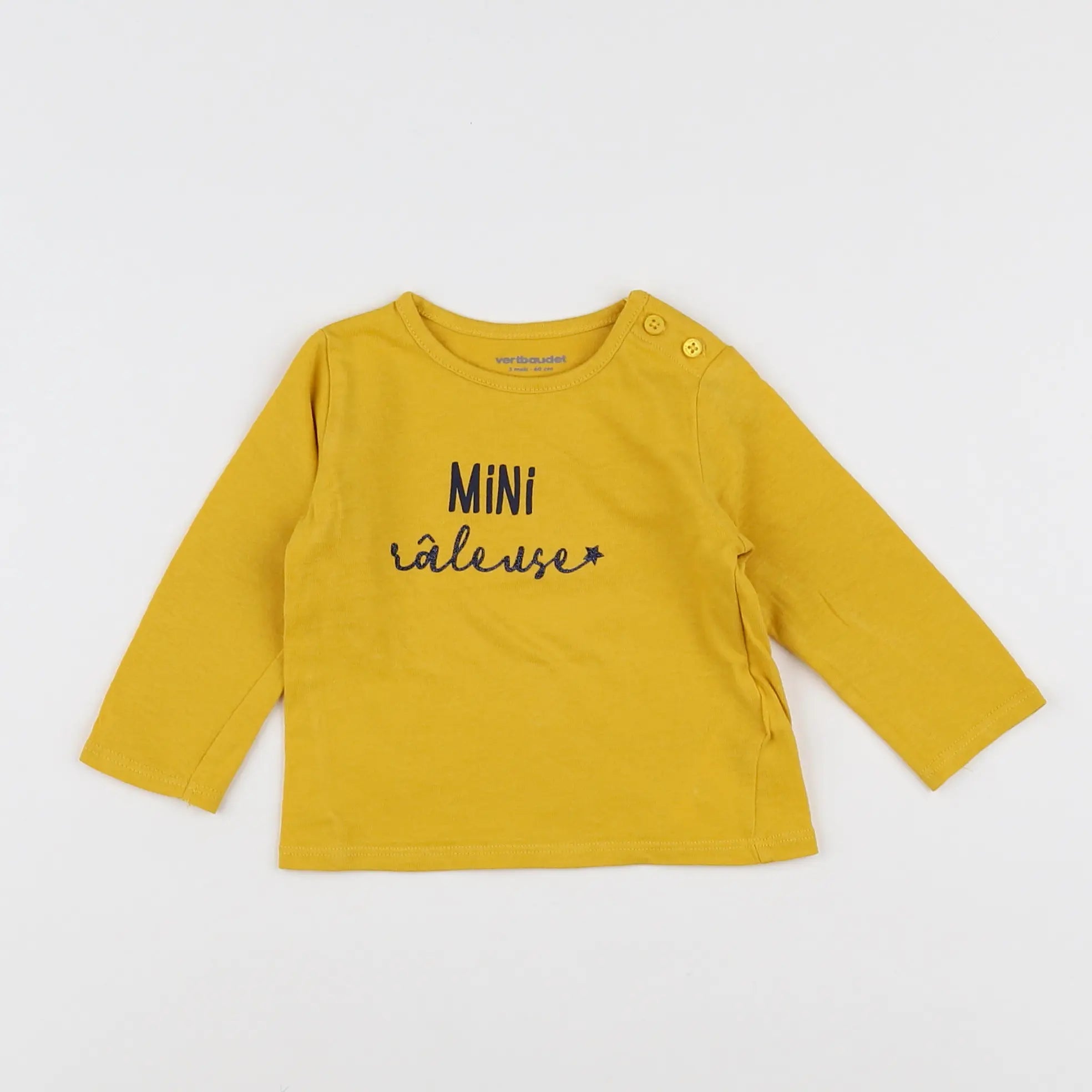 Vertbaudet - tee-shirt jaune - 3 mois