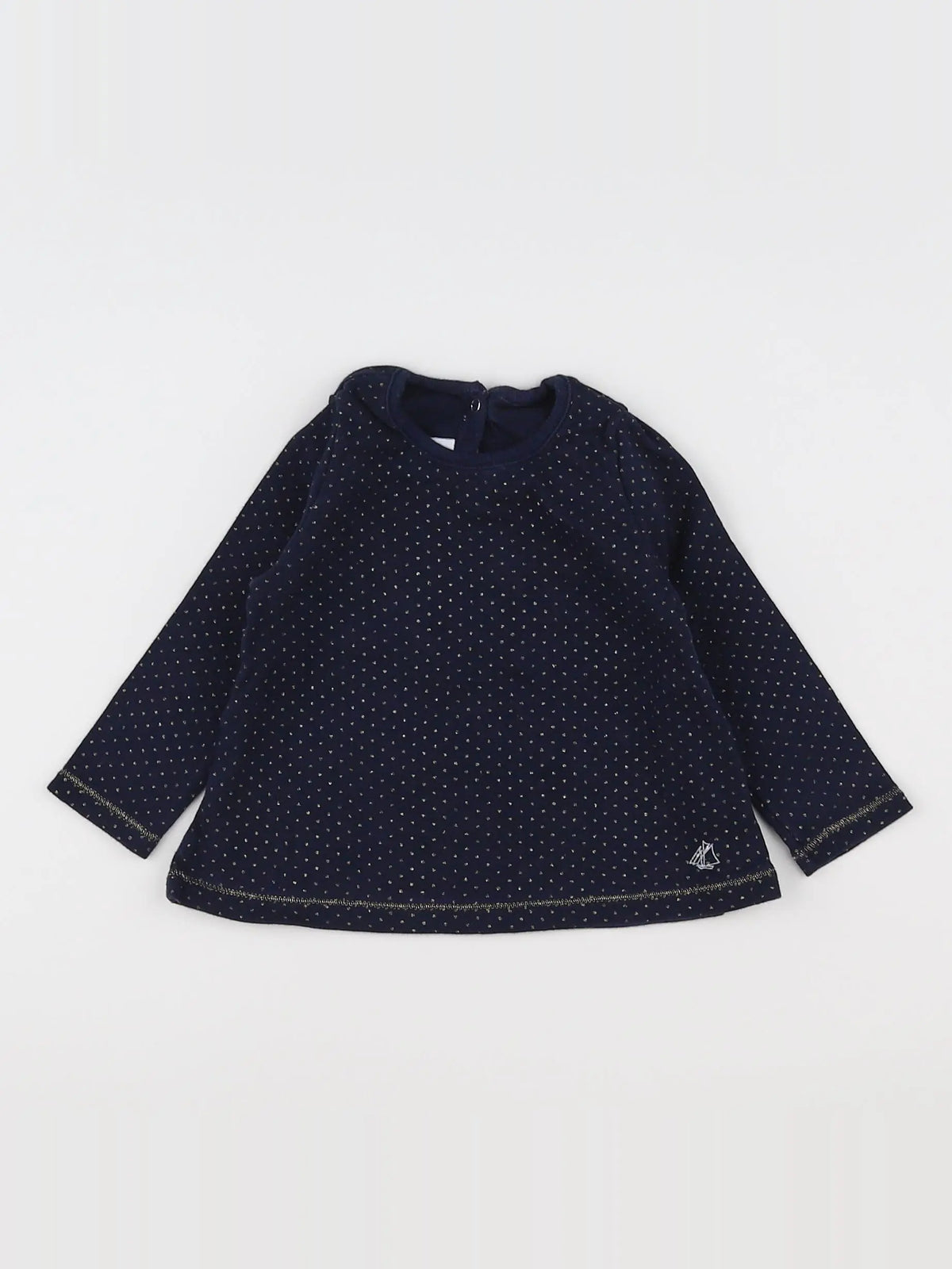 Petit Bateau - tee-shirt bleu, or - 12 mois