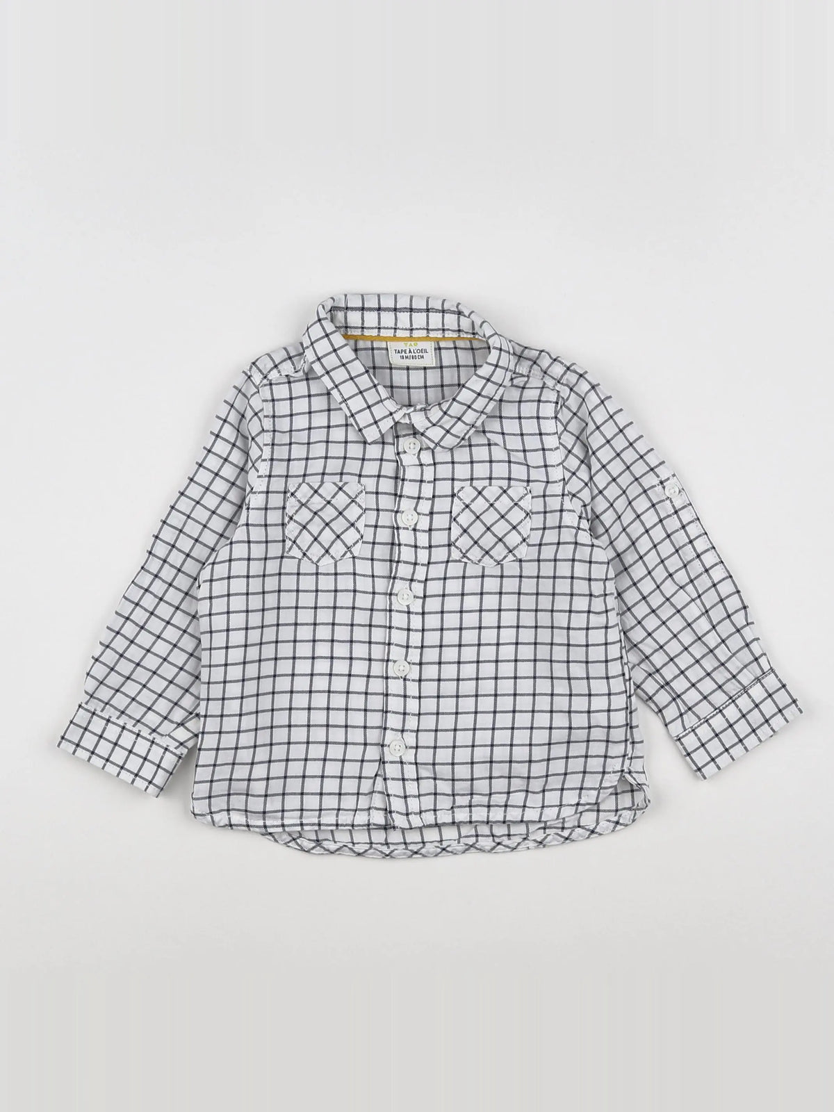 Tape à l'oeil - chemise blanc, bleu - 18 mois