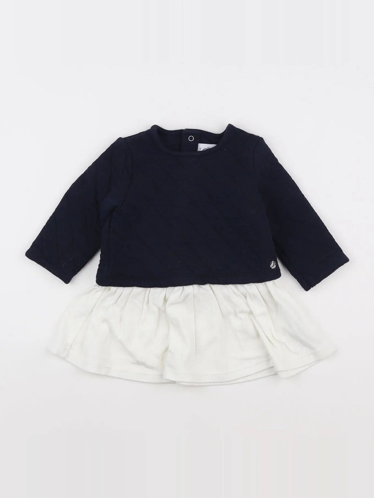 Petit Bateau - robe bleu, blanc - 6 mois