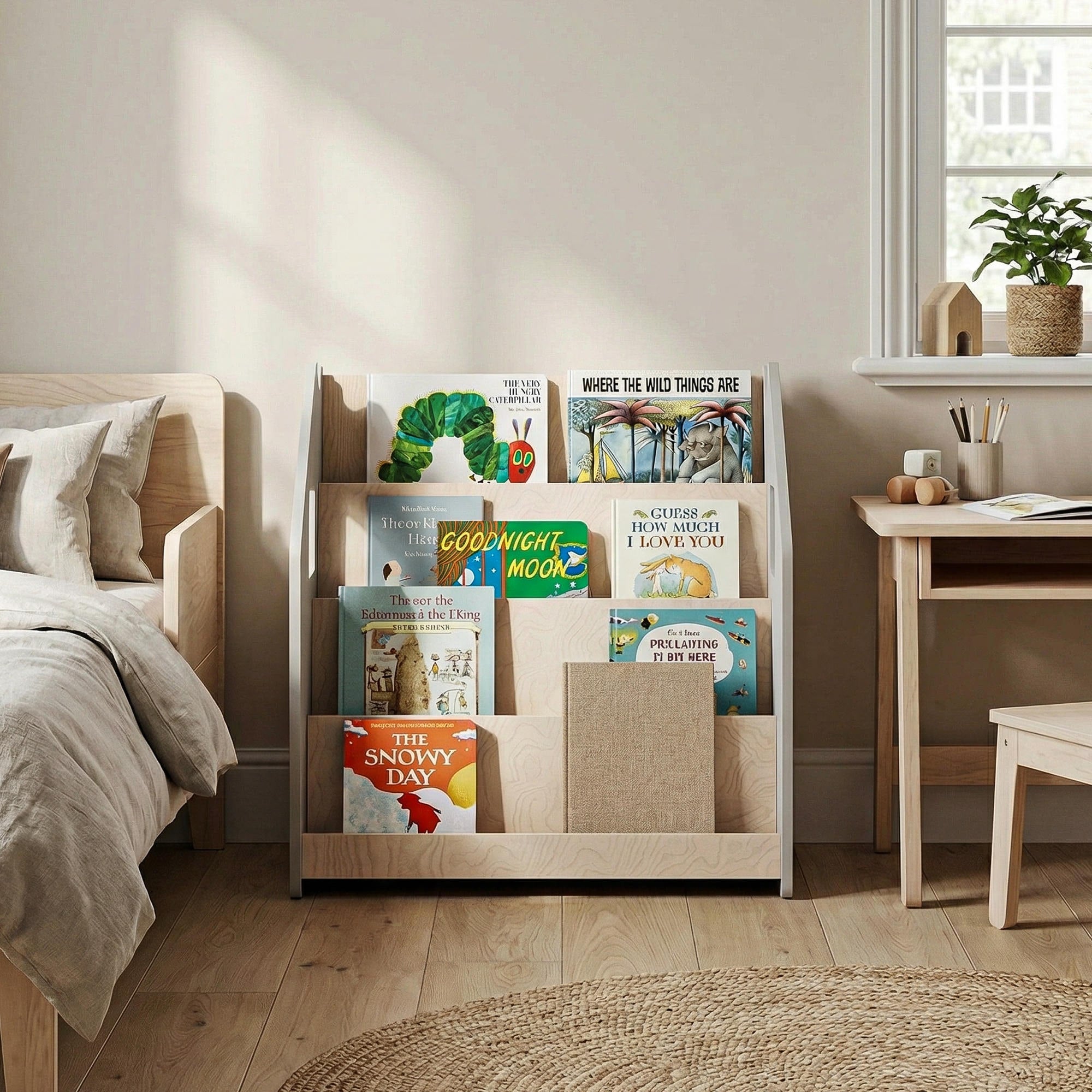 Bibliothèque enfant - Blanc et Gris