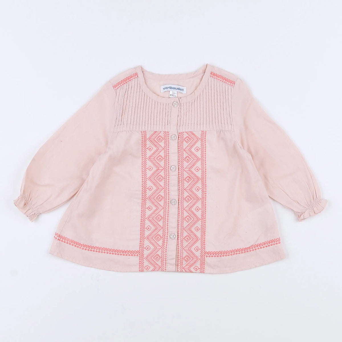 Vertbaudet - blouse rose - 9 mois