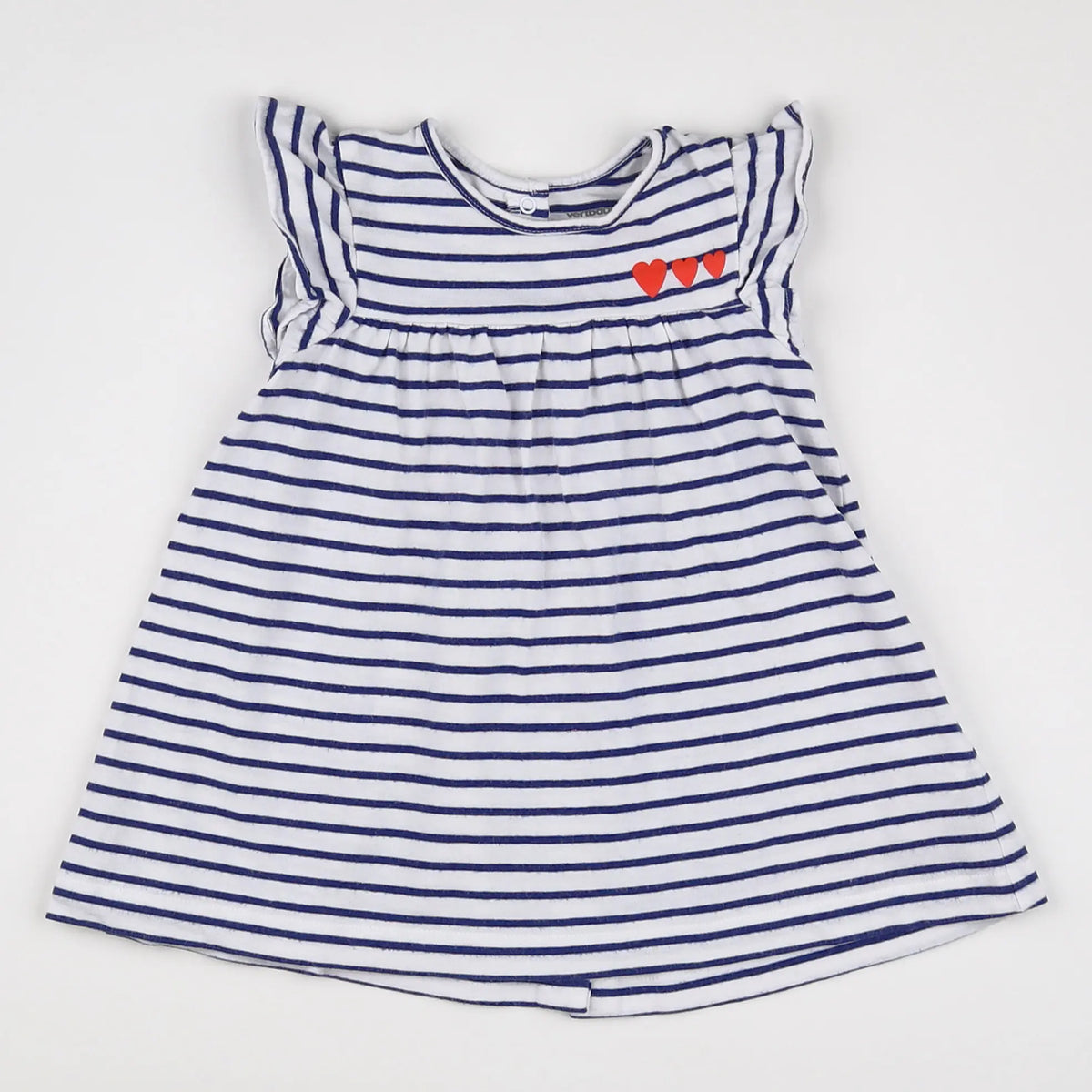 Vertbaudet - robe blanc, bleu - 12 mois