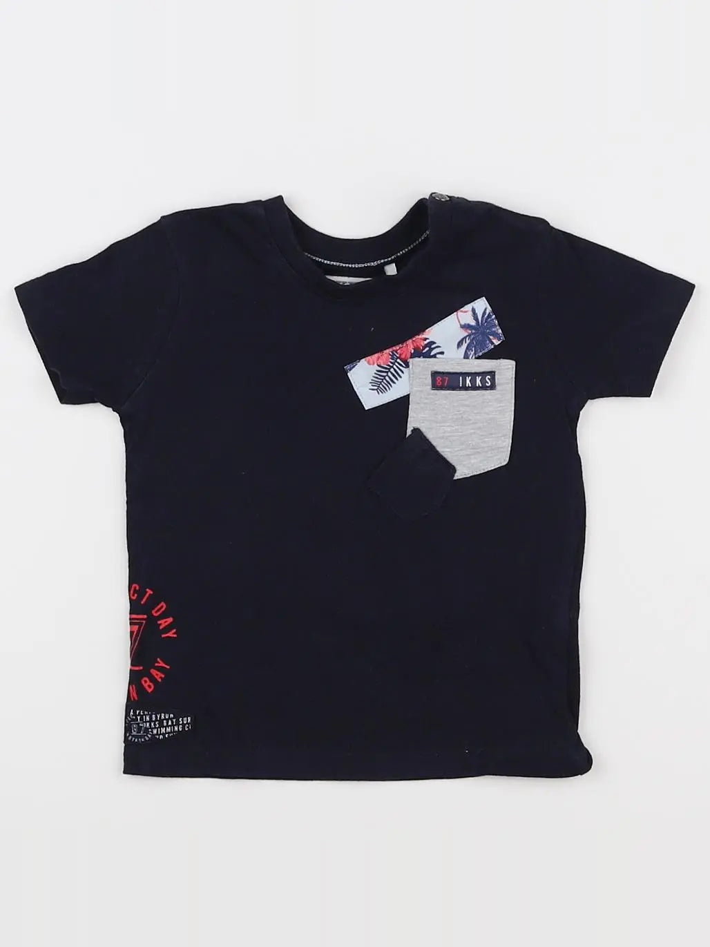 IKKS - tee-shirt bleu, gris - 6 mois